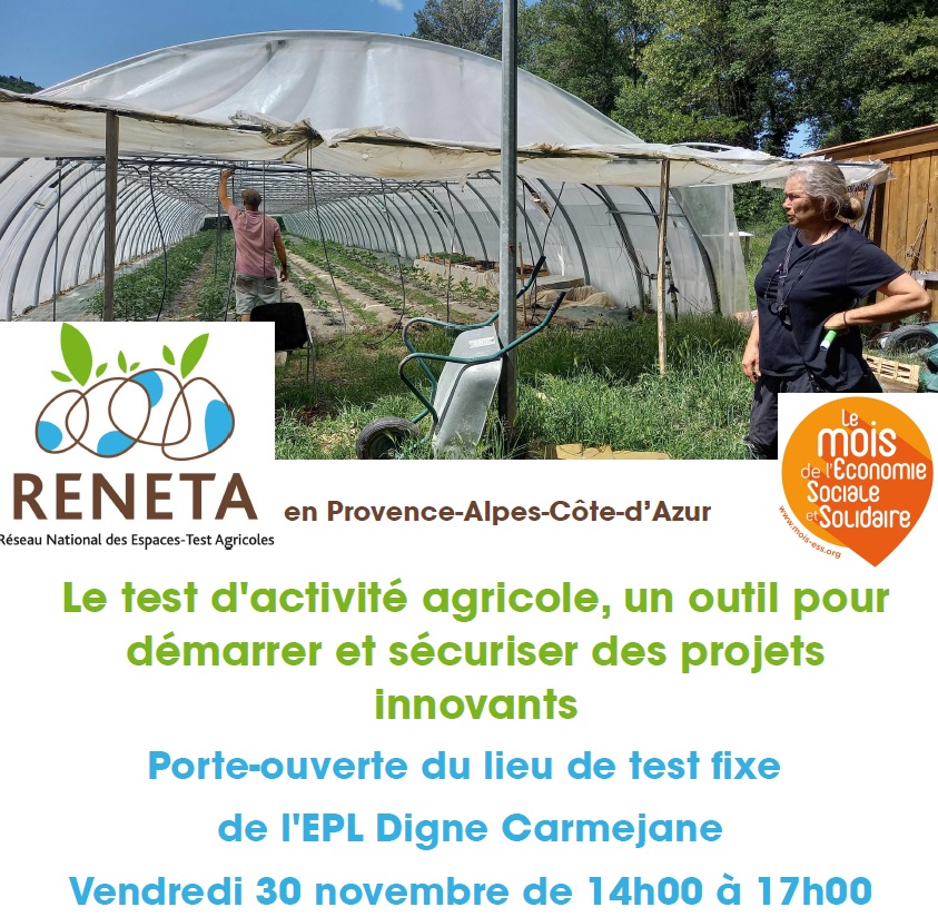 Porte-ouverte sur le lieu de test d'activité agricole de Carmejane Le test d'activité agricole, un outil pour démarrer et sécuriser des projets innovants