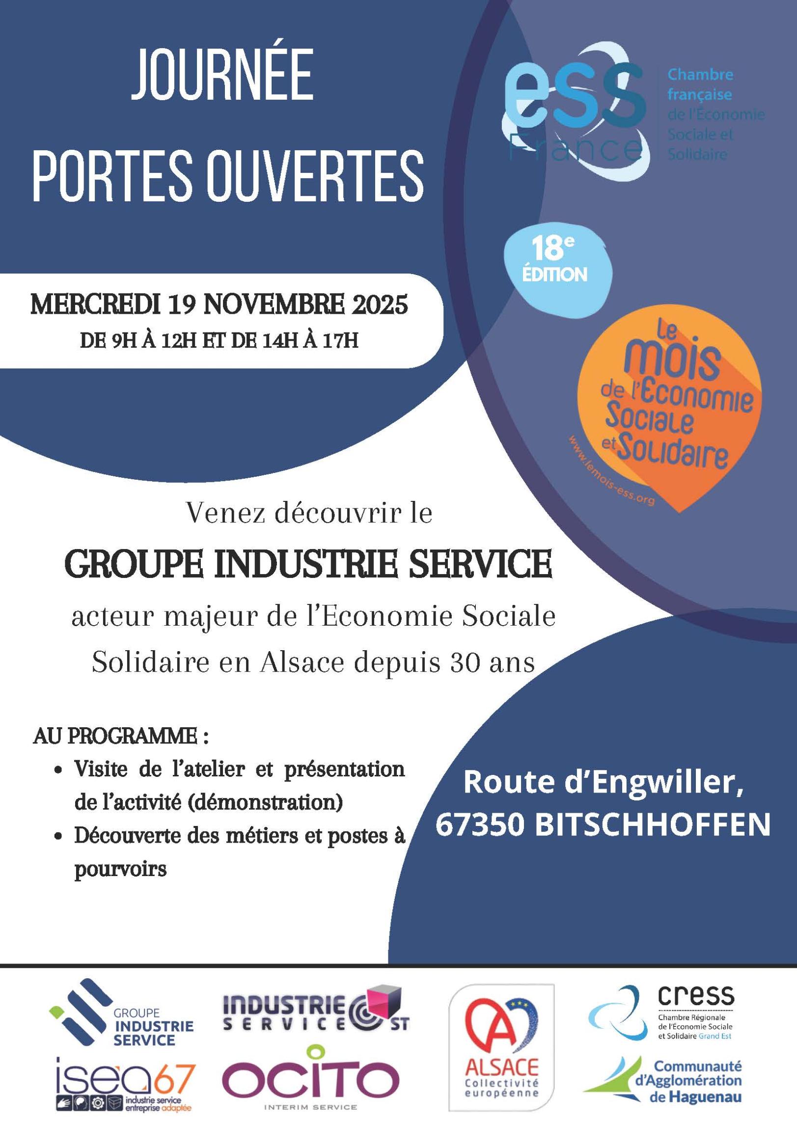 Portes ouvertes Groupe Industrie Services le 19 novembre