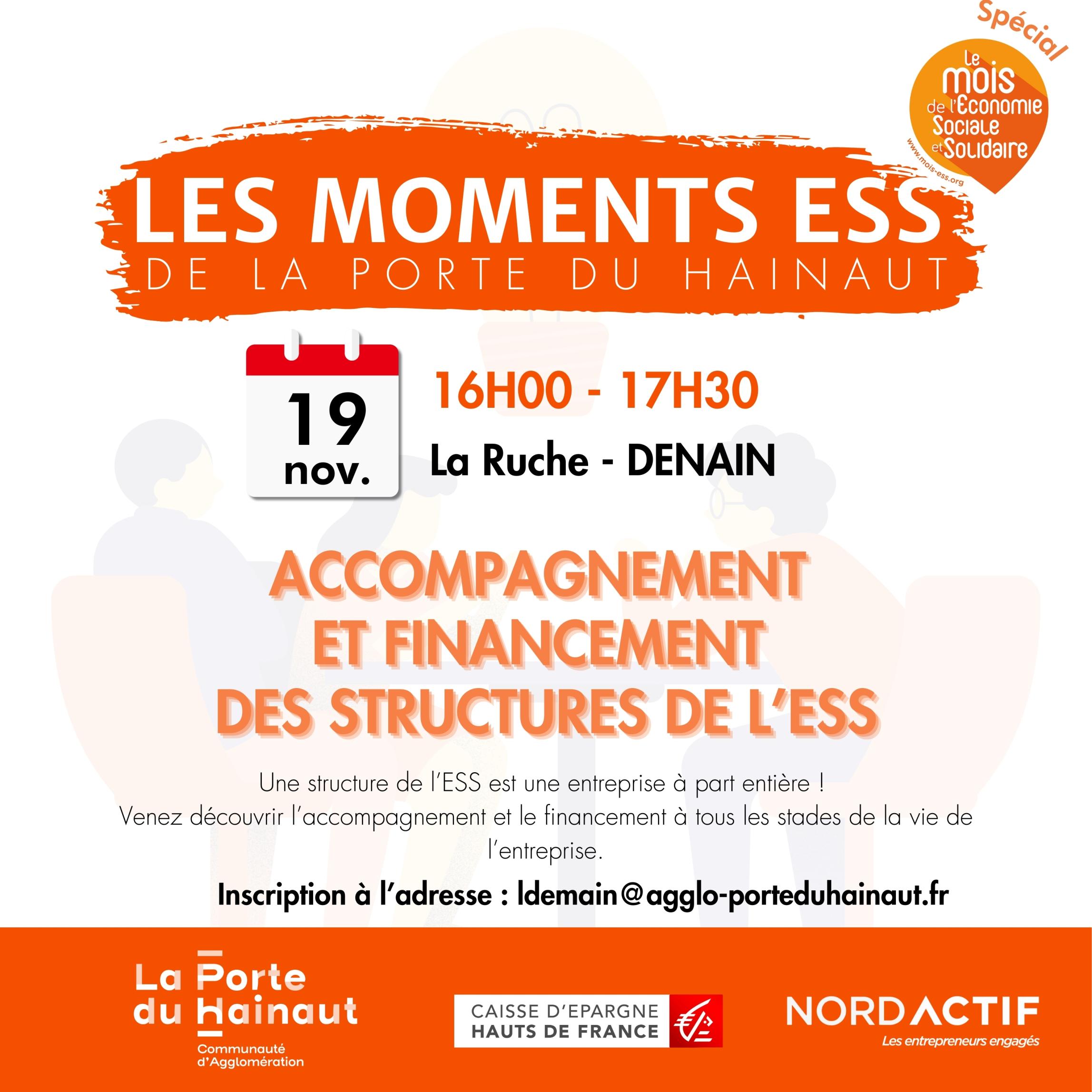 Accompagnement et financement des structures de l'ESS Les Moments ESS de la Porte du Hainaut