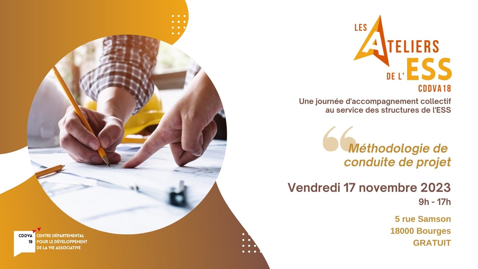 Atelier de l'ESS : Méthodologie et conduite de projet Bannière - Atelier de l'ESS : Méthodologie et conduite de projet