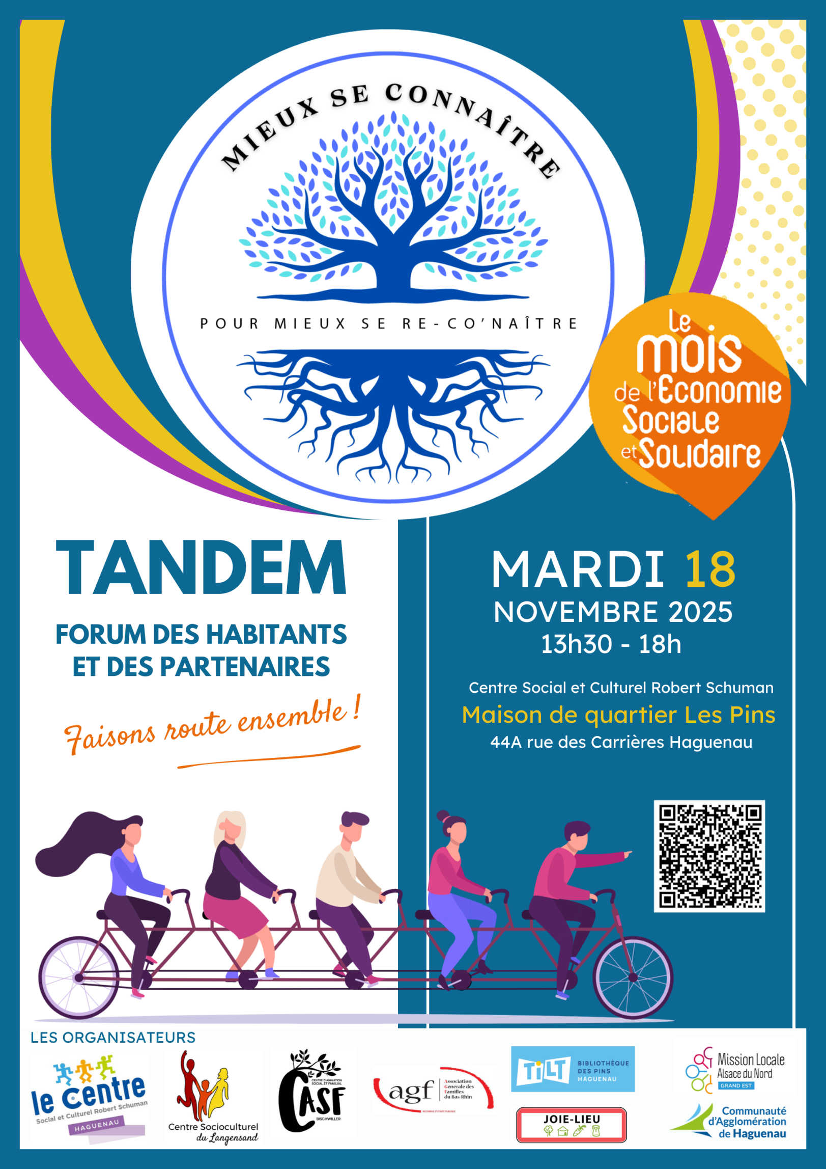 Infos et inscriptions Mardi 18 novembre de 13h30 à 18h à Haguenau à la Maison de Quartier Les Pins