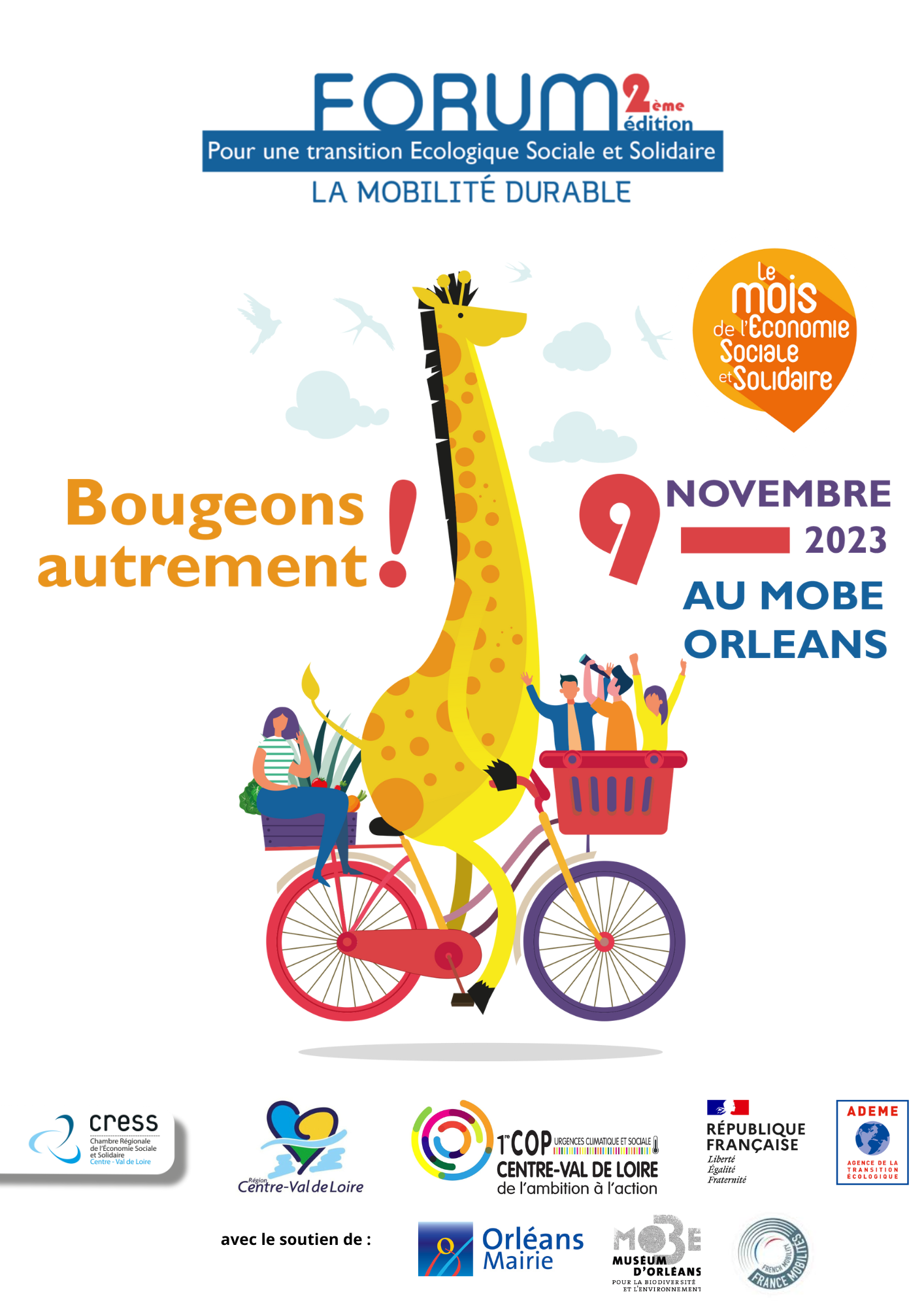 Forum « Transition Ecologique Sociale et Solidaire – Mobilité durable » Diminuer son impact environnemental...tout en prenant en compte la question de la justice sociale Affiche forum