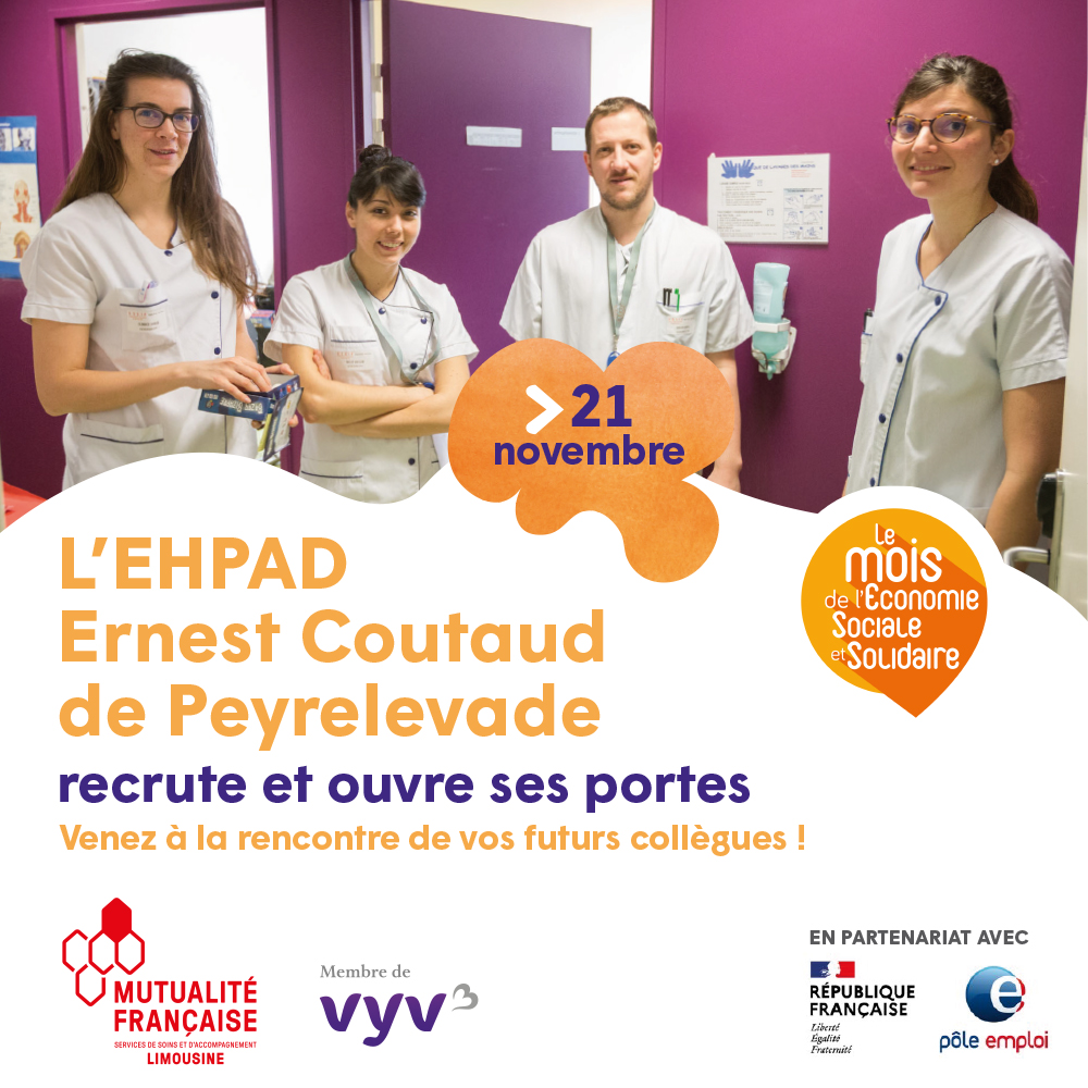 L’EHPAD Ernest Coutaud de Peyrelevade recrute et ouvre ses portes le 21 novembre