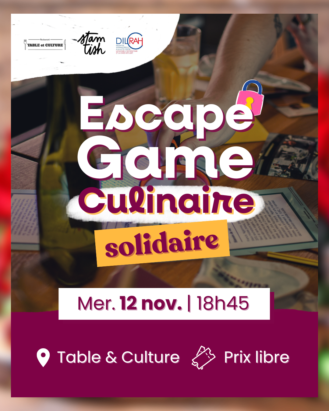 Affiche Escape Game Culinaire