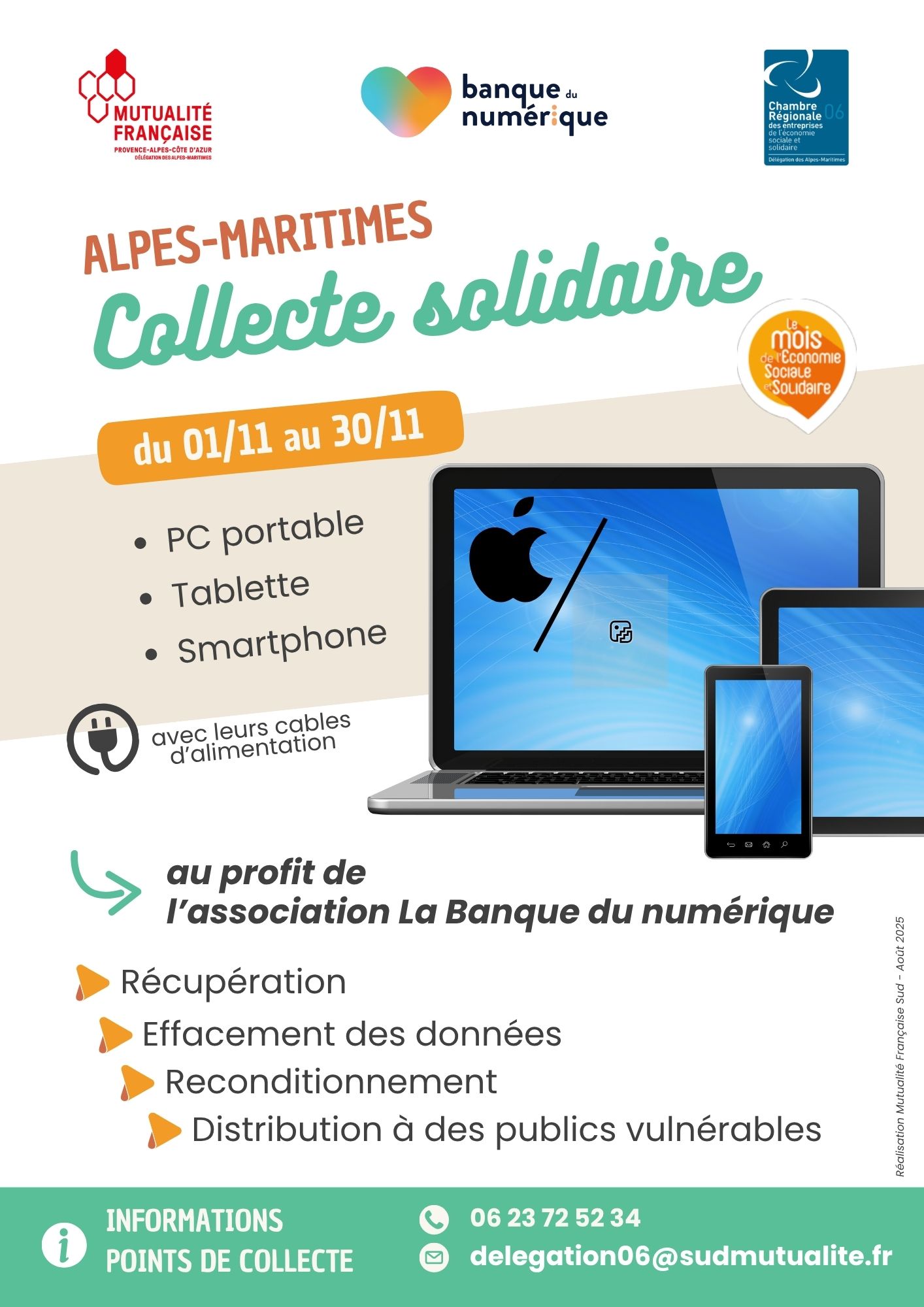 Collecte solidaire de matériel informatique au profit de l'association Banque du numérique