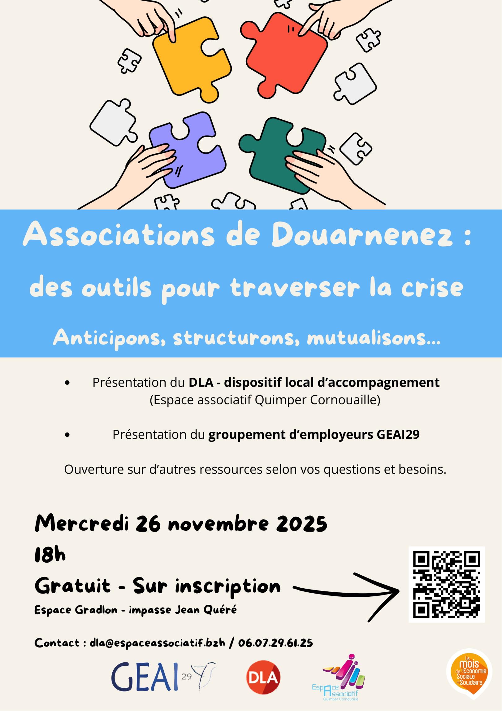 Associations de Douarnenez : traverser la crise. Affiche et infos pratiques sur l'évènement