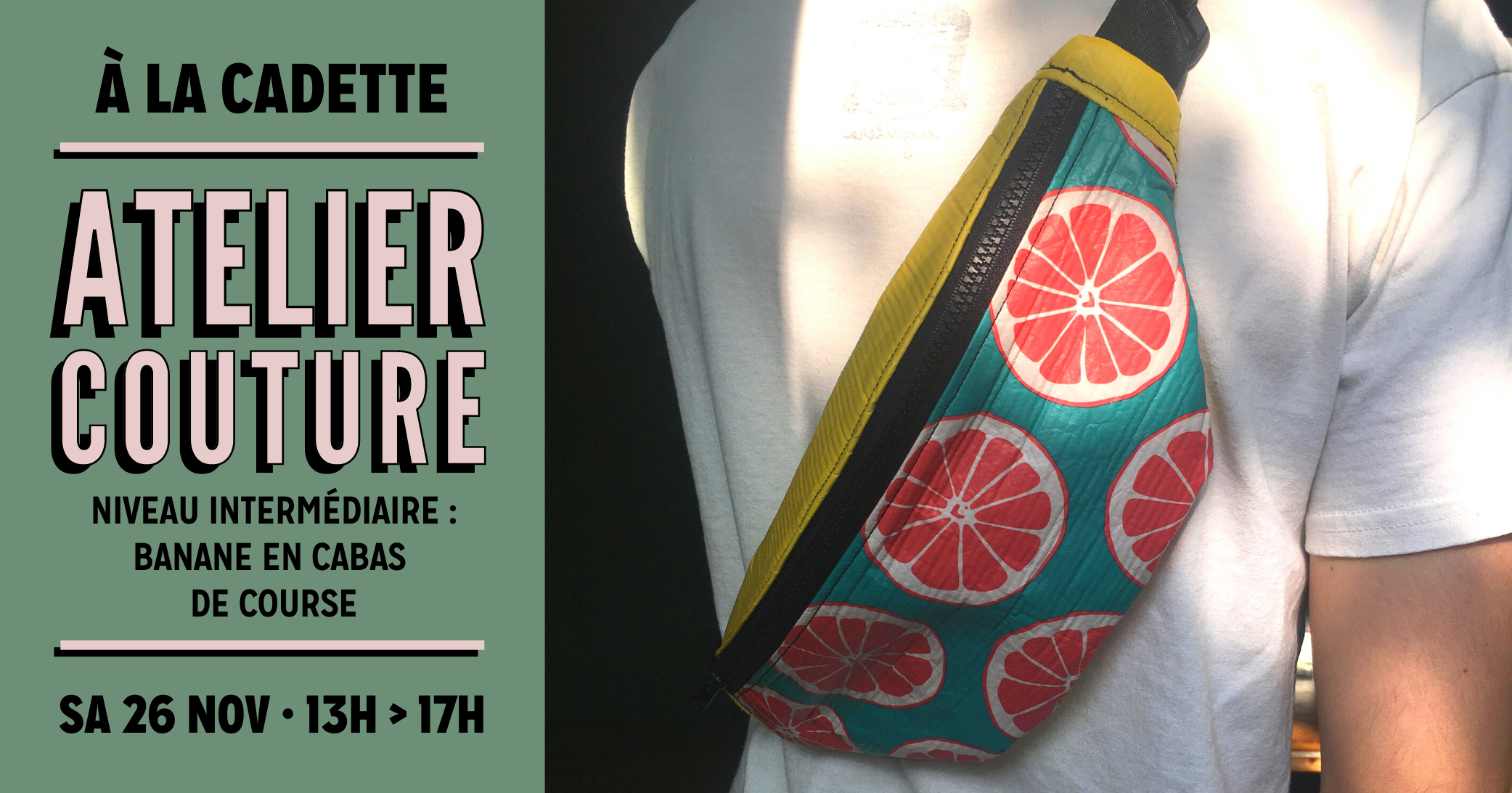 ATELIER COUTURE intermédiaire Banane en cabas de course à La Cadette