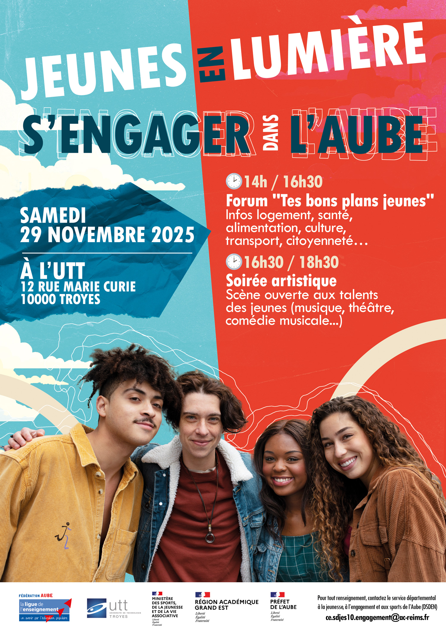 Affiche avec lieu, descriptif de l'après-midi et partenaires