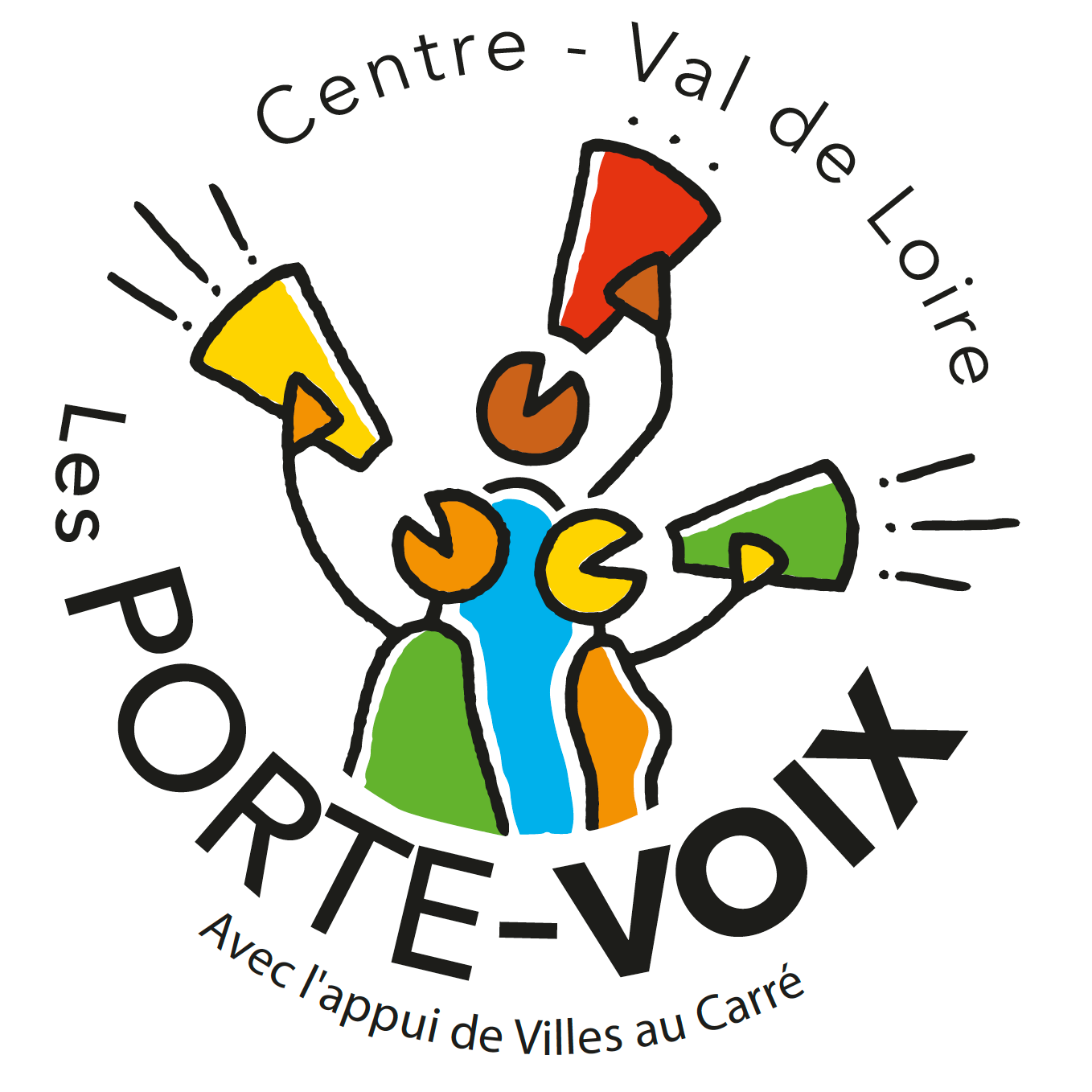 Logo des Porte-Voix, activateurs de citoyenneté en Centre-Val de Loire