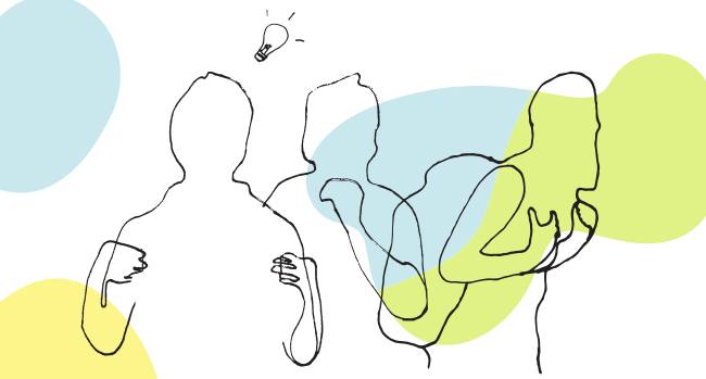 Dessin de trois porteurs de projets
