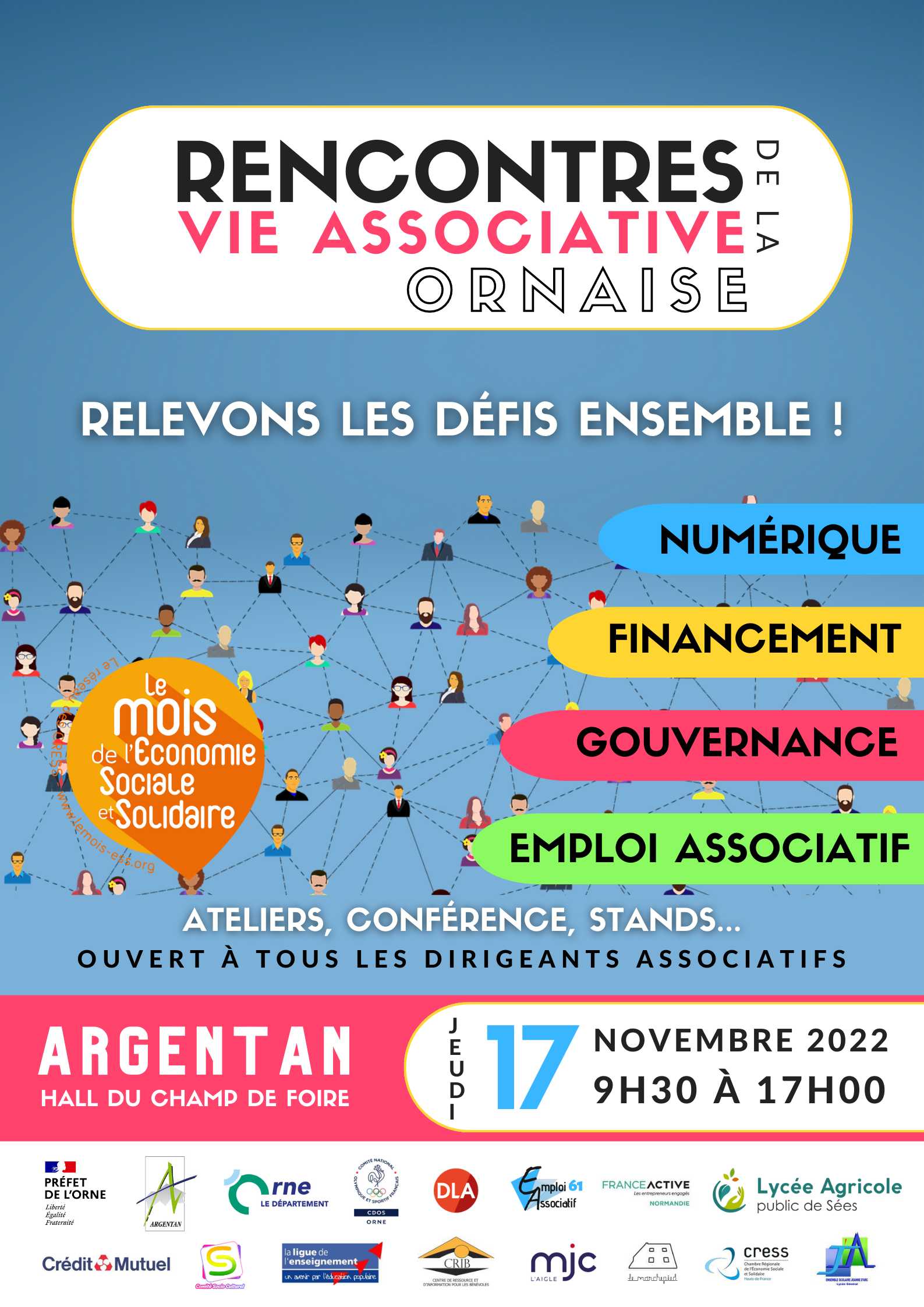 Rencontres de la vie associative Ornaise le 17/11/2022 à Argentan (Hall du Champ de Foire) Rencontres de la vie associative Ornaise le 17/11/2022 à Argentan