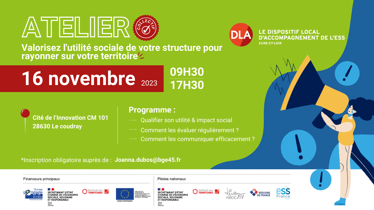 Atelier Valorisez l'utilité sociale de votre structure pour rayonner sur votre territoire