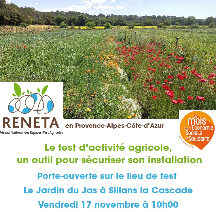 Porte-ouverte sur le lieu de test d'activité agricole le Jardin du Jas la Cascade Le test d'activité agricole, un outil pour pour sécuriser son installation