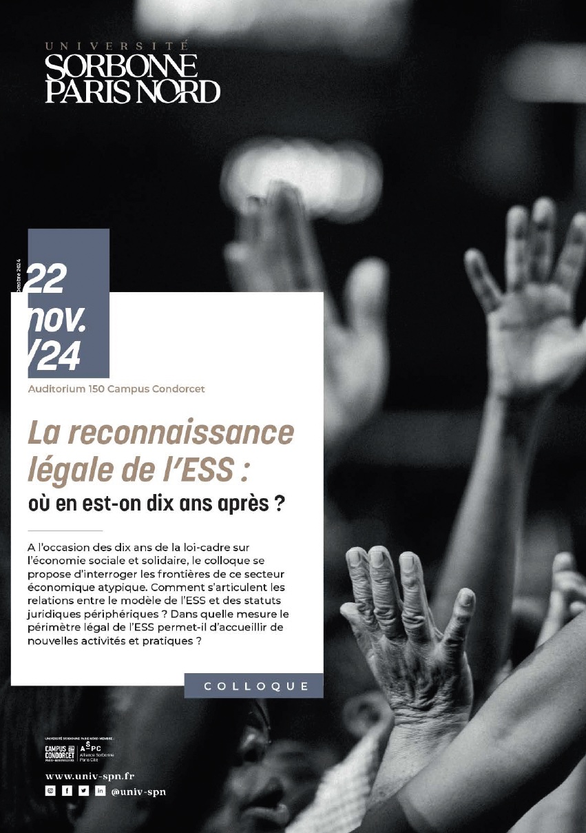 Colloque ARJESS - La reconnaissance légale de l'ESS : où en est-on dix ans après ? Colloque ARJESS - La reconnaissance légale de l'ESS : où en est-on dix ans après ?