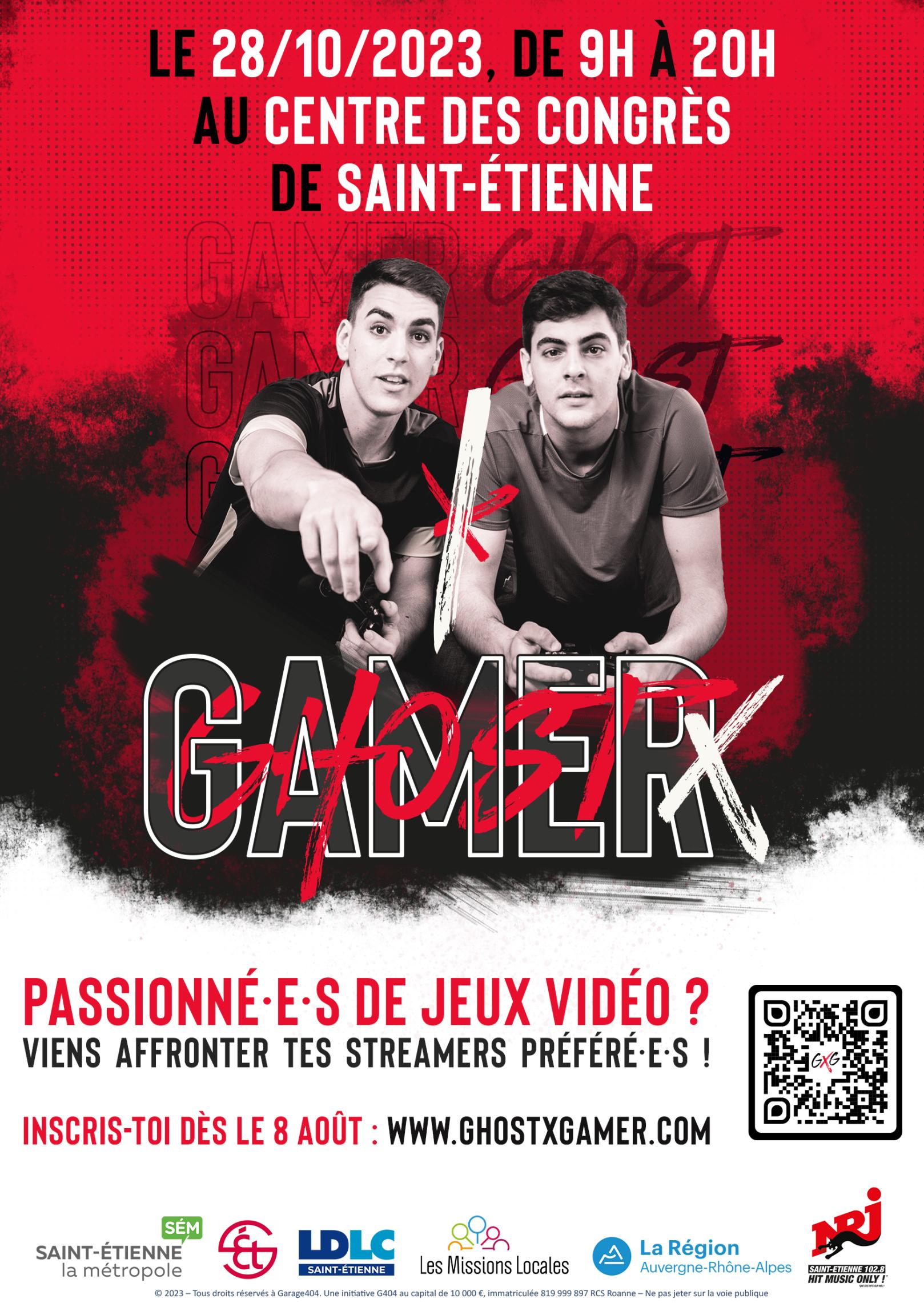Ghost x Gamer : L'événement Gaming de l'insertion professionnelle Événement Gaming le 28/10/2023 à Saint-Étienne au Centre des Congrès