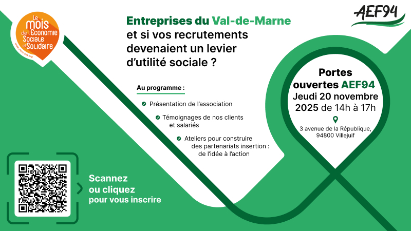 flyer des portes ouvertes AEF94 du 20 novembre 2025