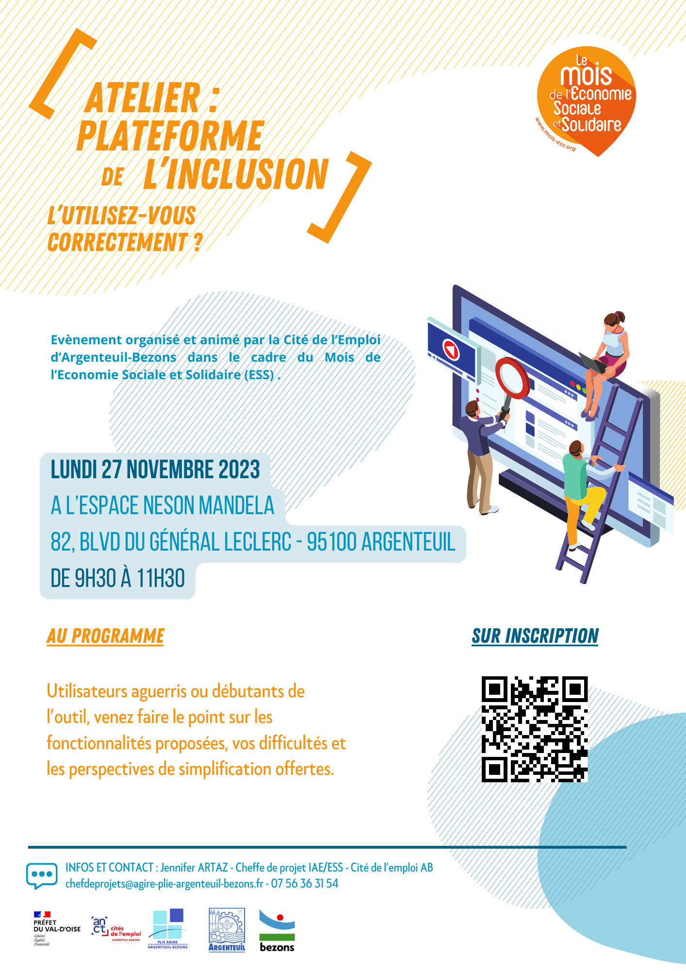 Affiche atelier plateforme 27/11/2023