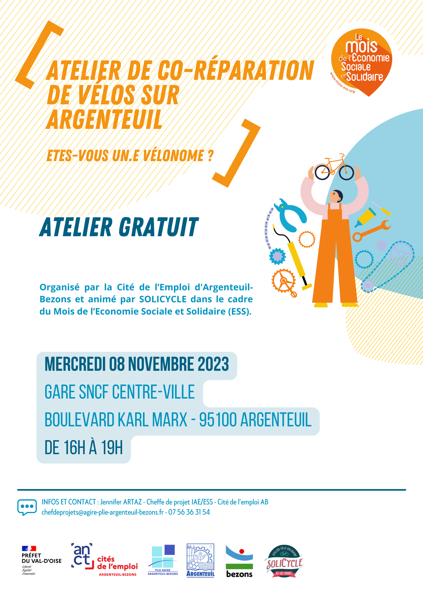 Affiche atelier vélos 08/11/2023