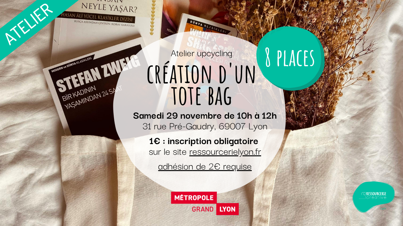 Atelier upcycling : création d'un tote bag