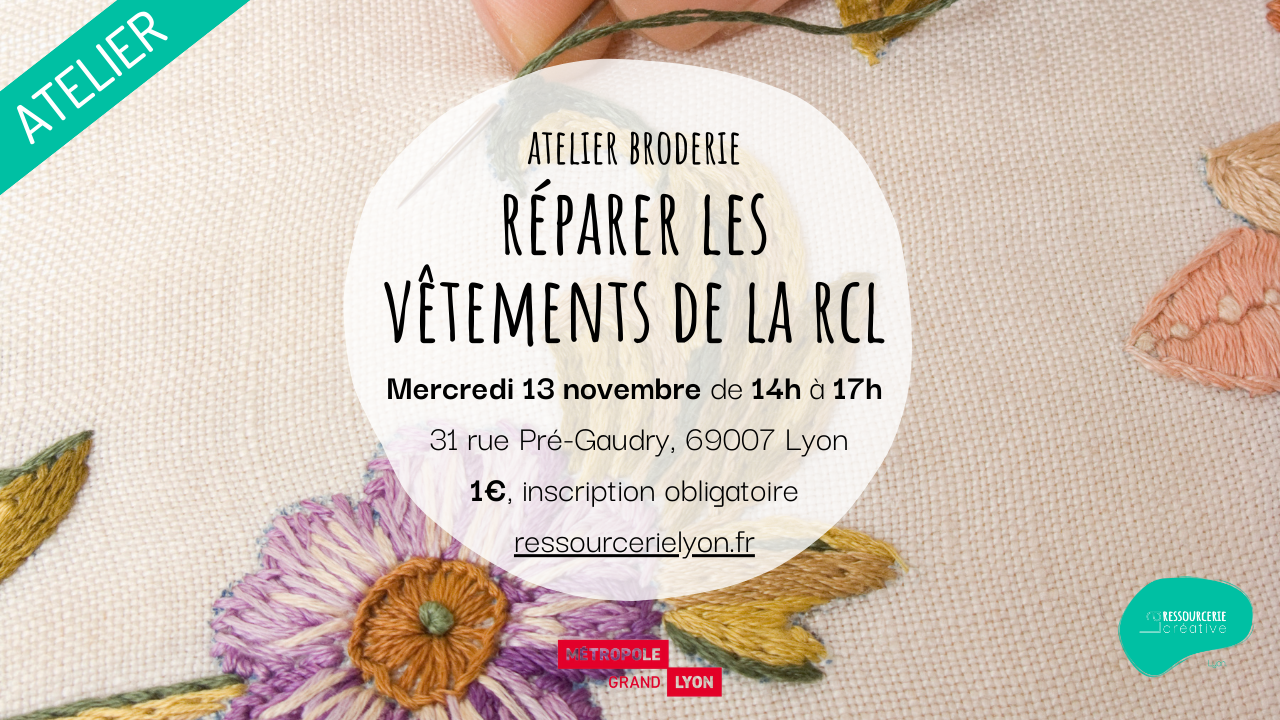 Vignette atelier broderie pour réparer les vêtements abîmés de la RCL Vignette atelier broderie pour réparer les vêtements abîmés de la RCL