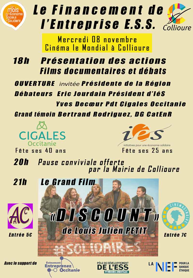 IéS co-organise un Ciné Débat avec Les Cigales Occitanie qui fêtent ses 40 ans au Cinéma Le Mondial à Collioure (66) IéS co-organise un Ciné Débat avec Les Cigales Occitanie qui fêtent ses 40 ans au Cinéma Le Mondial à Collioure (66)