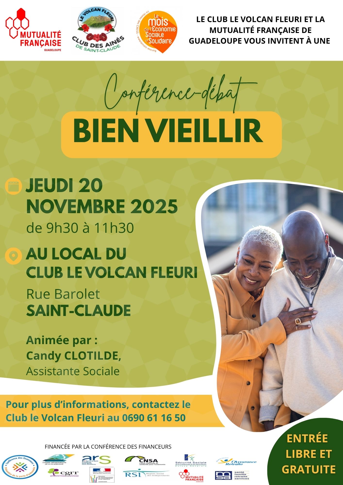 Affiche Conférence-débat "Bien vieillir" - 20 novembre 2025