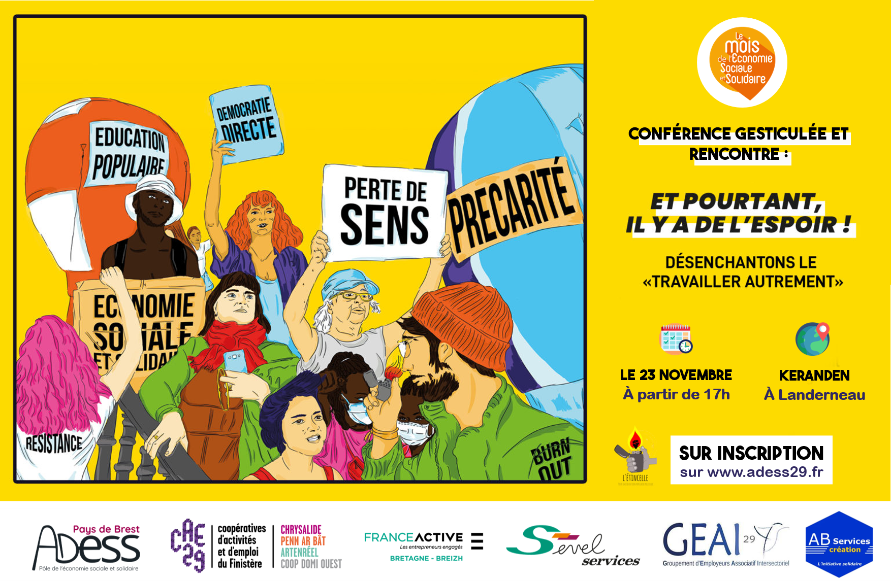 Affiche conférence gesticulée Et pourtant il y a de l'espoir