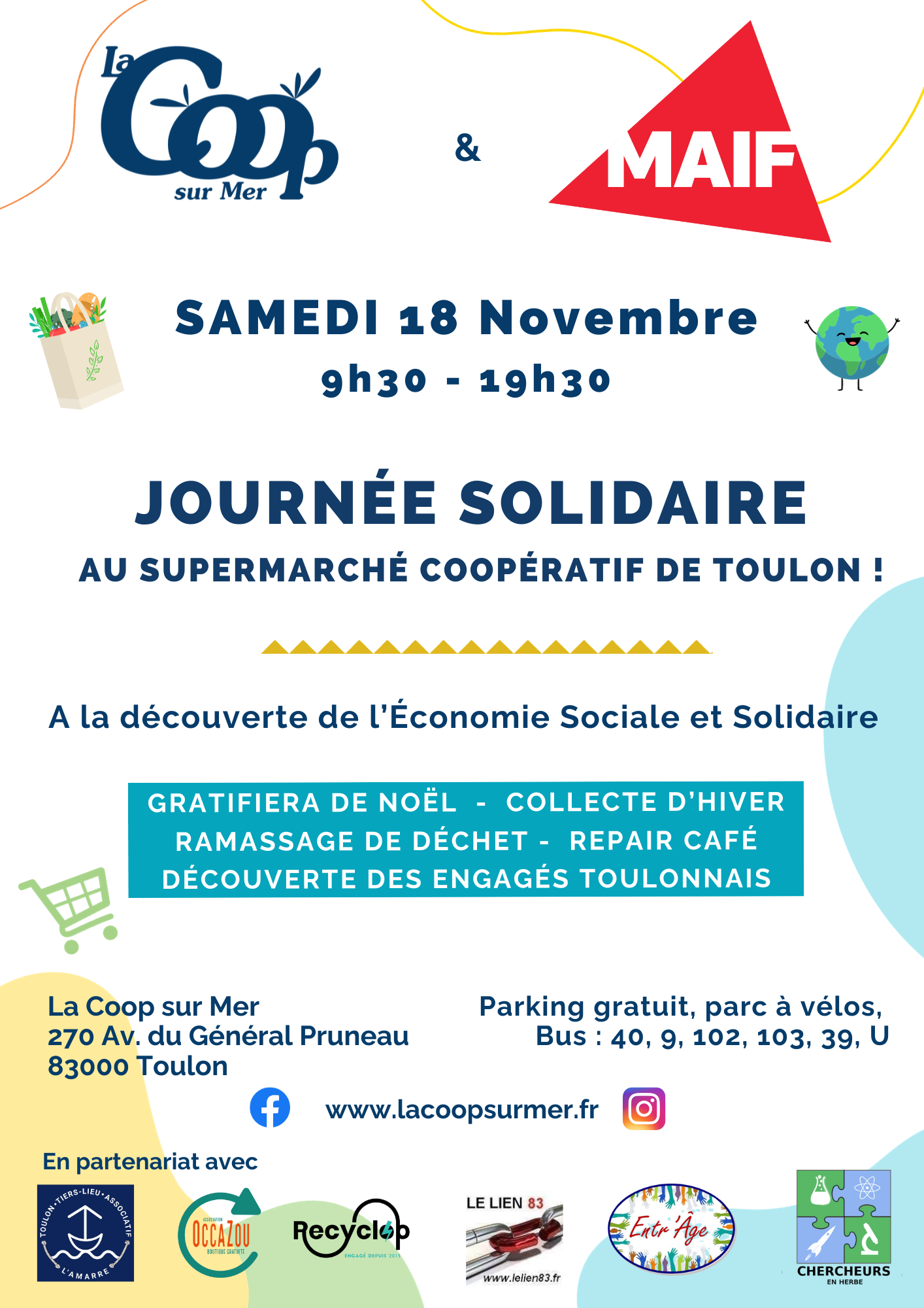 Affiche Journées Solidaires à La Coo sur Mer 18 Novembre Journée solidaire et portes ouvertes à La Coop sur Mer Affiche