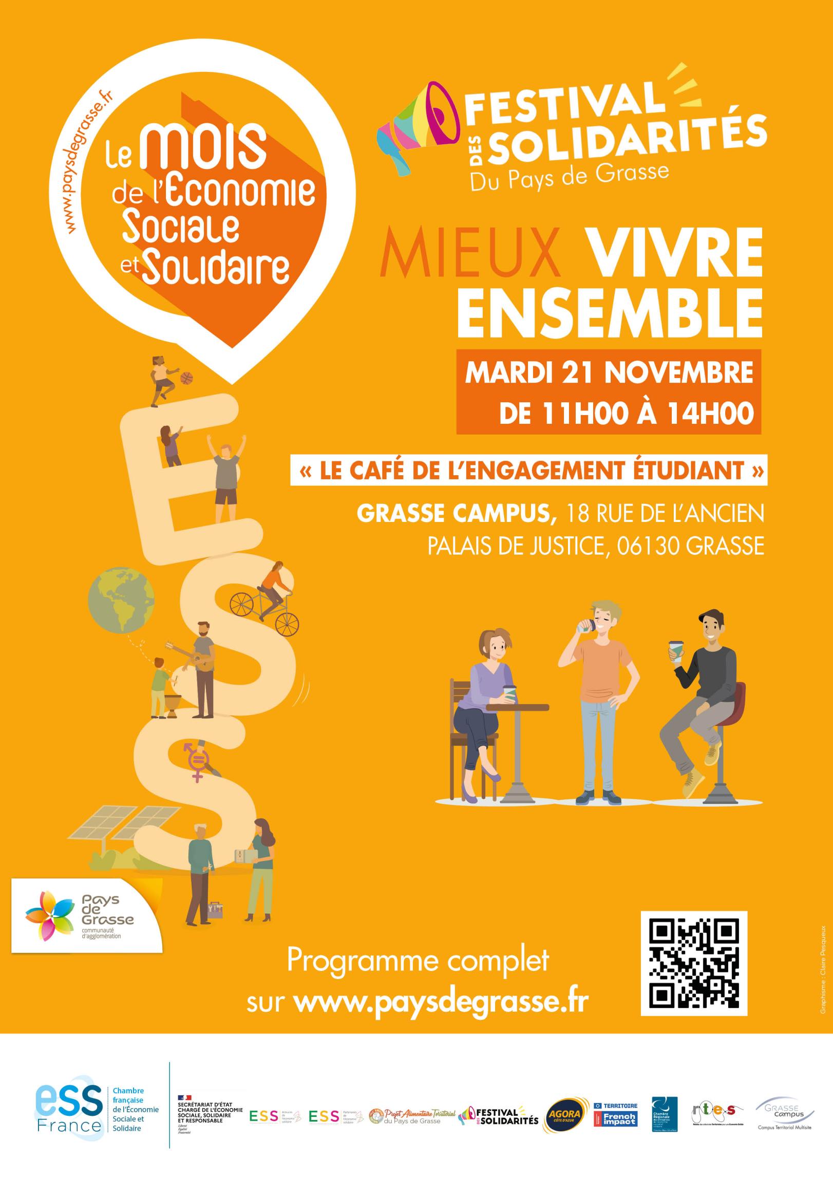 Le café de l'engagement étudiant - Grasse Campus - Mardi 21 novembre de 11h à 14h Le café de l'engagement étudiant | mardi 21 novembre de 11h à 14h | Grasse Campus, 18 rue de l'ancien palais de justice à Grasse
