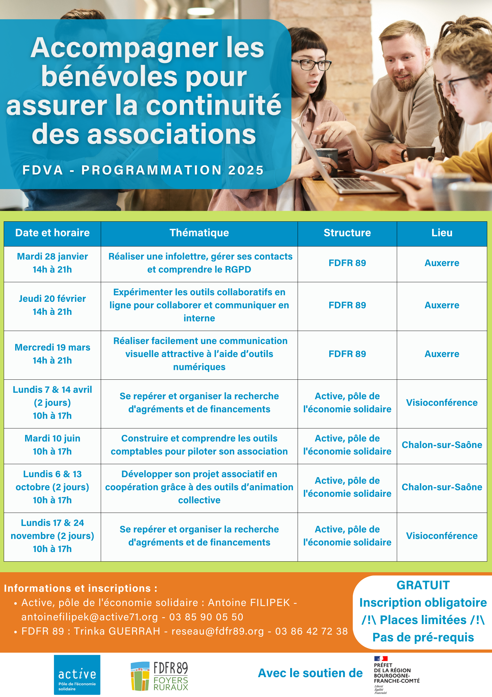 Calendrier Formation 2025