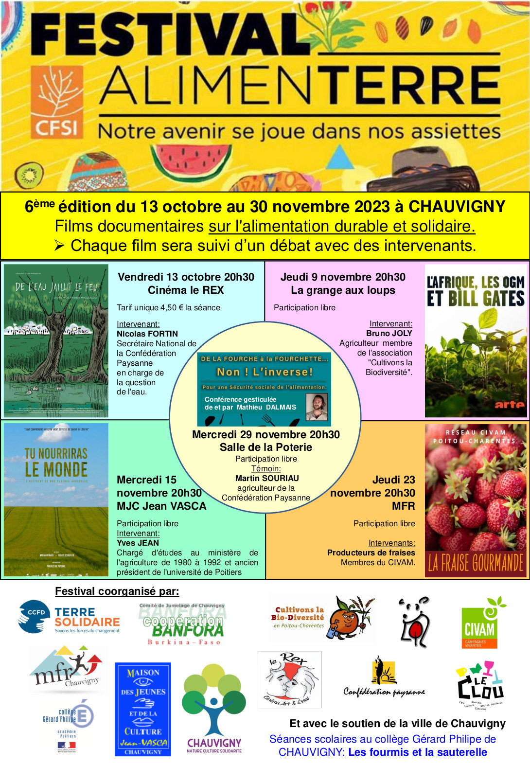 Affiche festival Alimenterre Chauvigny Affiche festival Alimenterre Chauvigny