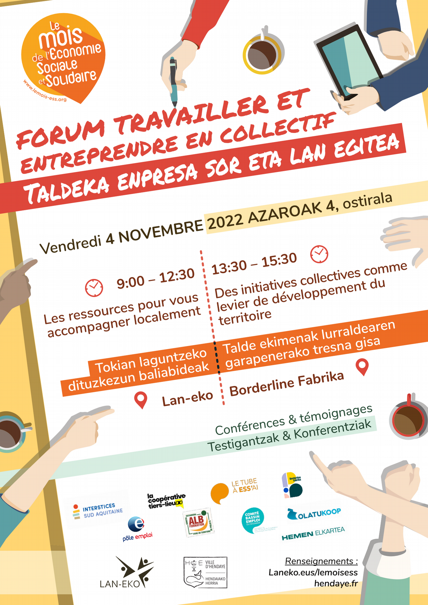 Forum Travailler et Entreprendre en collectif Hendaye ESS
