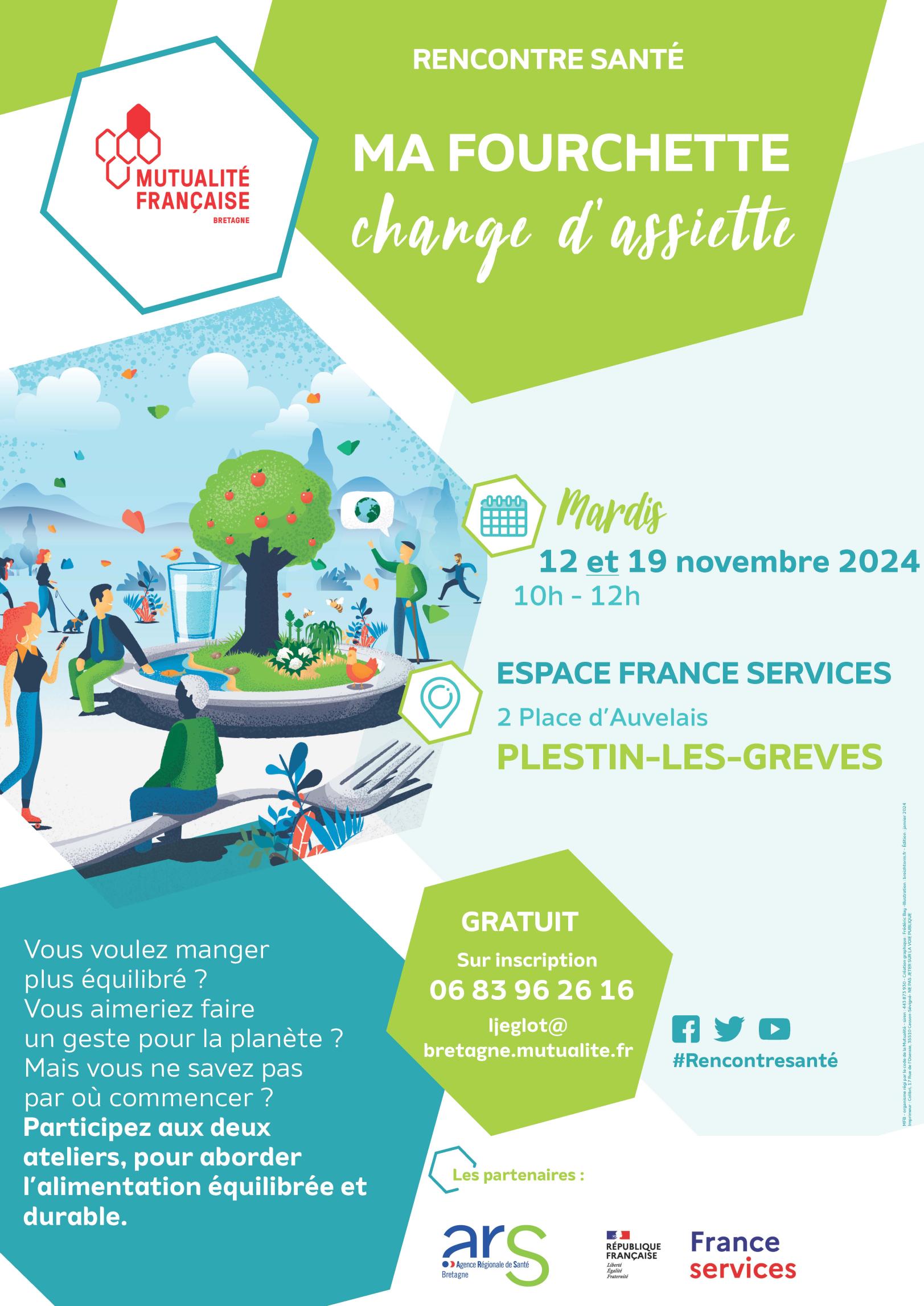 Ma fourchette change d'assiette - Plestin les grèves Affiche Ma fourchette change d'assiette - Plestin les grèves