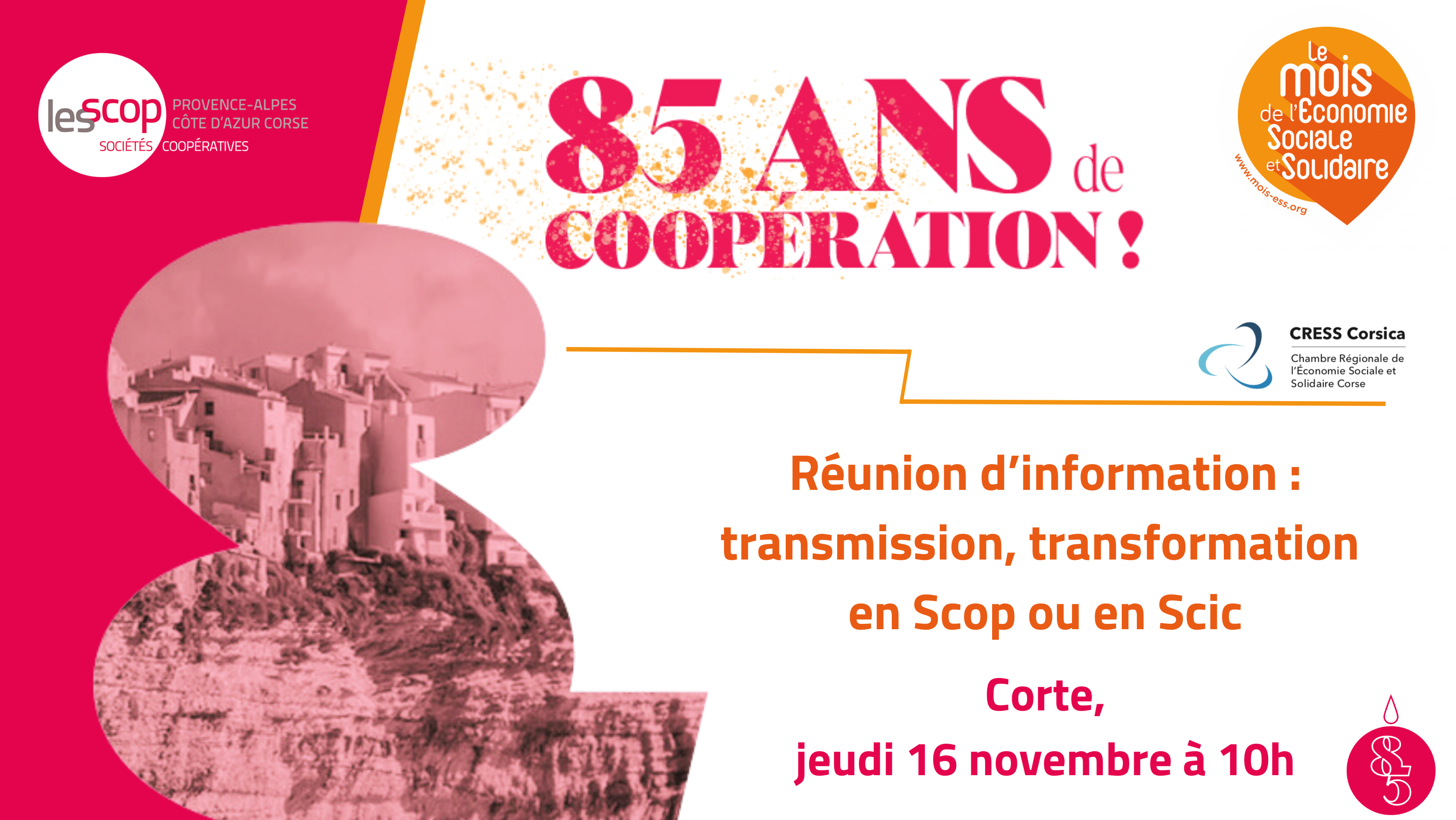 Atelier Les Sociétés Coopératives Provence Alpes Côtes d'Azur Corse - CRESS Corsica 16 novembre 2023, 10h00, au centre équestre Equiloisirs (Scop), Corte