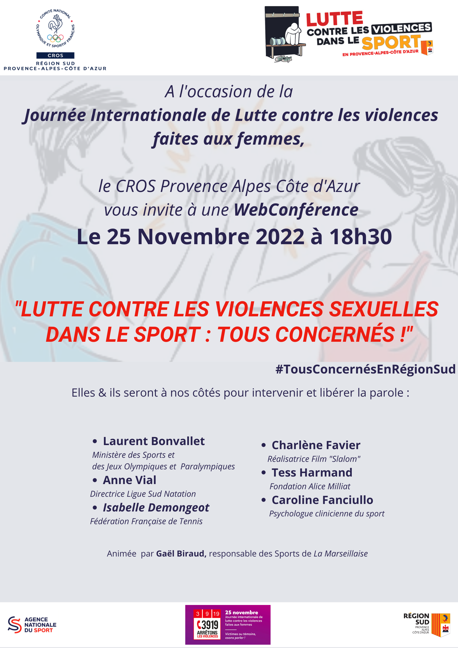 WEBCONFERENCE "LUTTE CONTRE LES VIOLENCES SEXUELLES DANS LE SPORT : TOUS CONCERNES!" WEBCONFERENCE "LUTTE CONTRE LES VIOLENCES SEXUELLES DANS LE SPORT : TOUS CONCERNES!"