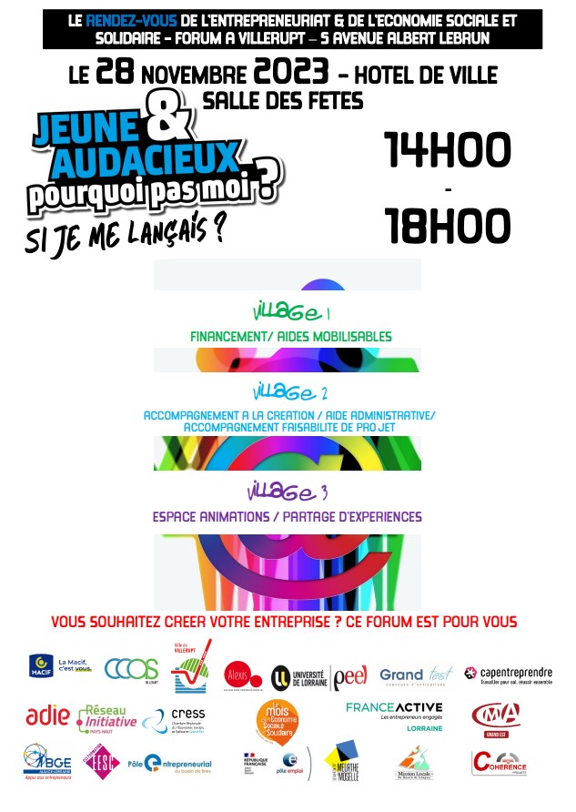 Atelier "Entreprendre en ESS, pourquoi pas moi?" Forum de l'entrepreneuriat