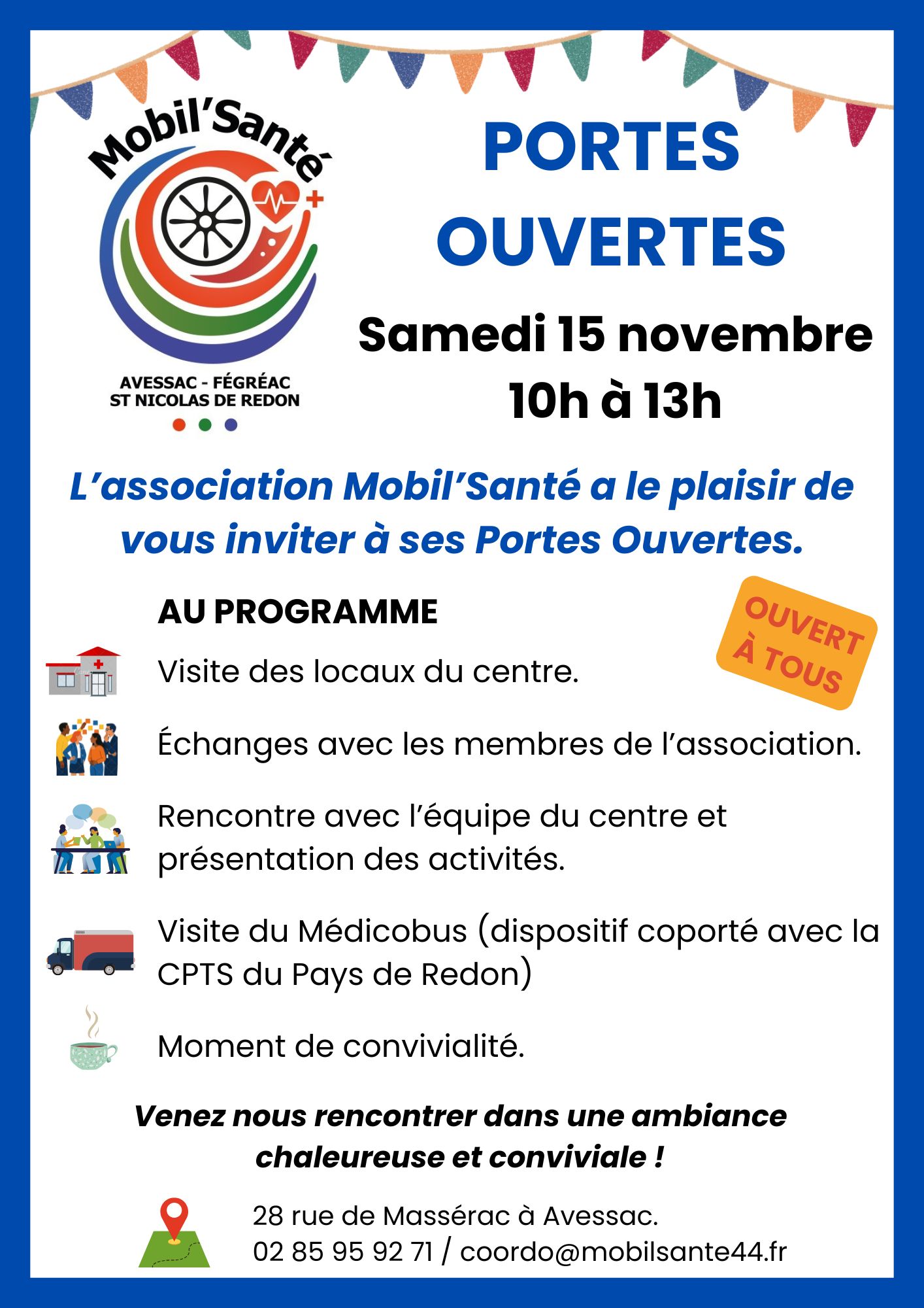 Portes Ouvertes Portes Ouvertes du Centre de SantĂ© MobilâSantĂ© !