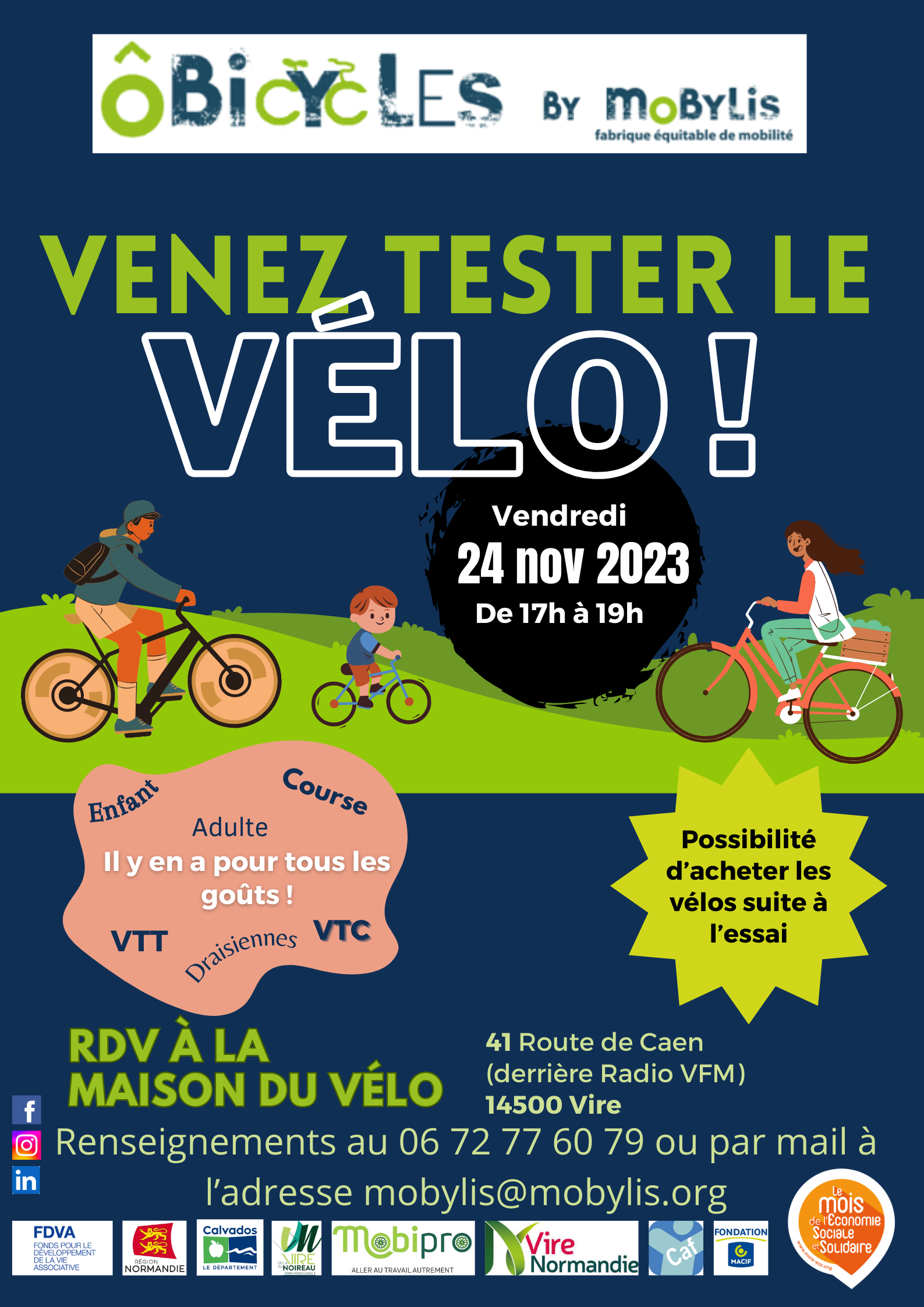 Venez tester le vélo à Vire !