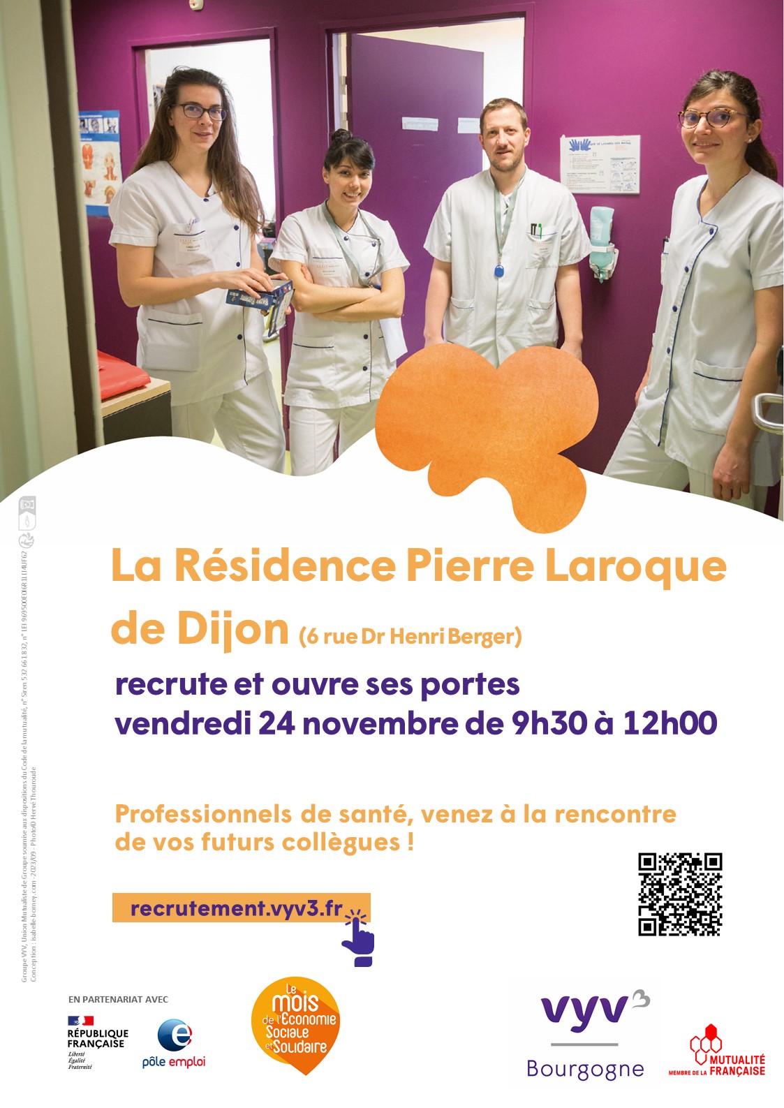 Affiche JPO 2023 à la résidence Pierre Laroque Affiche des journées portes ouvertes de la résidence Pierre Laroque