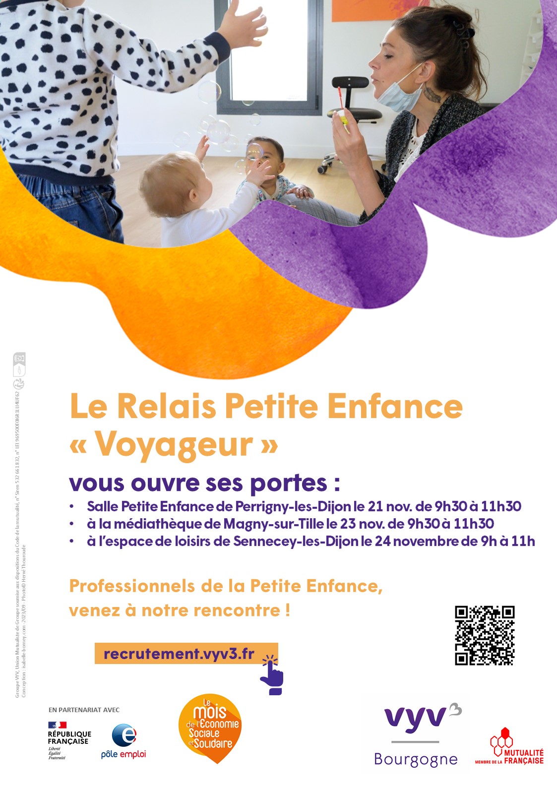 Affiche JPO 2023 du relais petite enfance "voyageur" Affiche Journées Portes Ouvertes du relais petite enfance "voyageur"