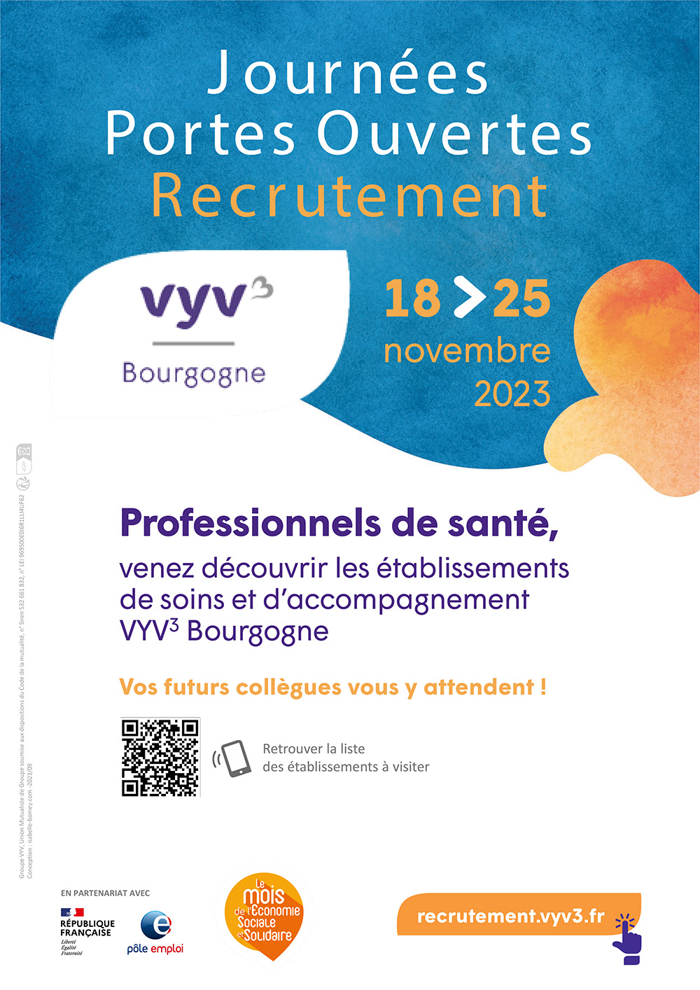 Affiche JPO 2023 des établissement VYV 3 Bourgogne Affiche JPO 2023 des établissement VYV 3 Bourgogne