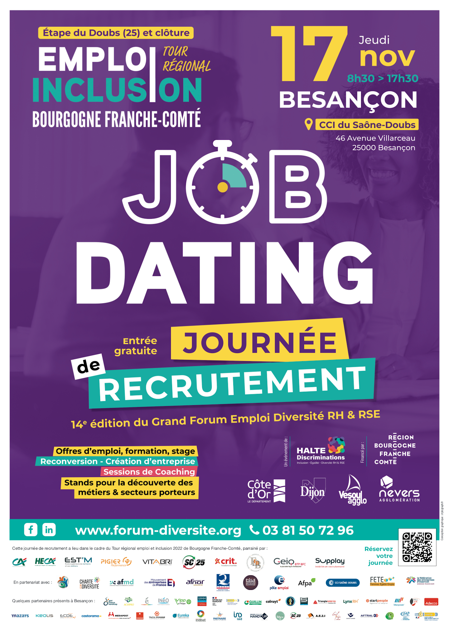 Besançon - Grand Forum Emploi Diversité Égalité Mixité RH & RSE - 17 novembre 2022 Besançon - Grand Forum Emploi Diversité Égalité Mixité RH & RSE - 17 novembre 2022