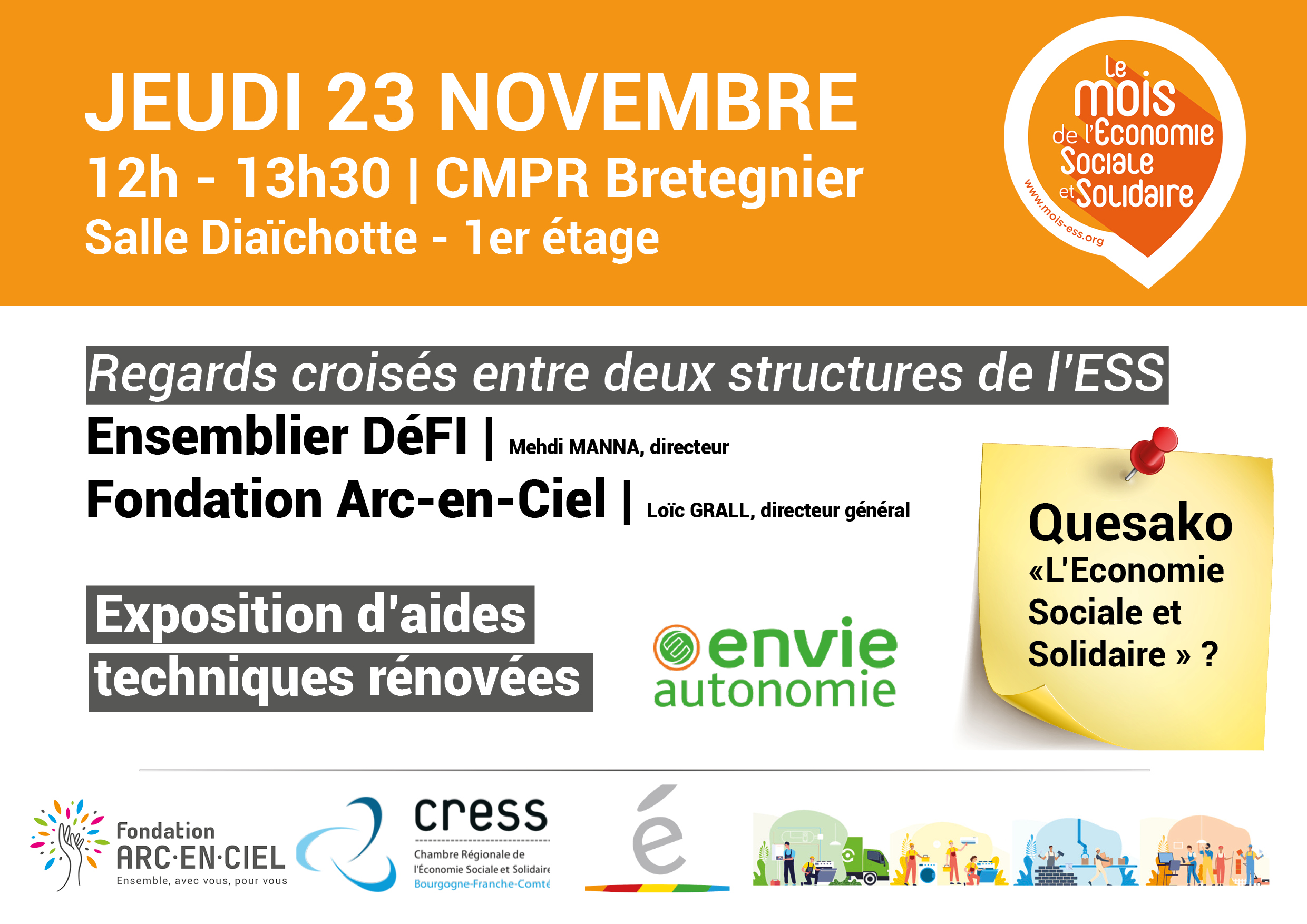 ESS Franche-Comté Regards Croisés Ensemblier DéFI et Fondation Arc-en-Ciel / ESS