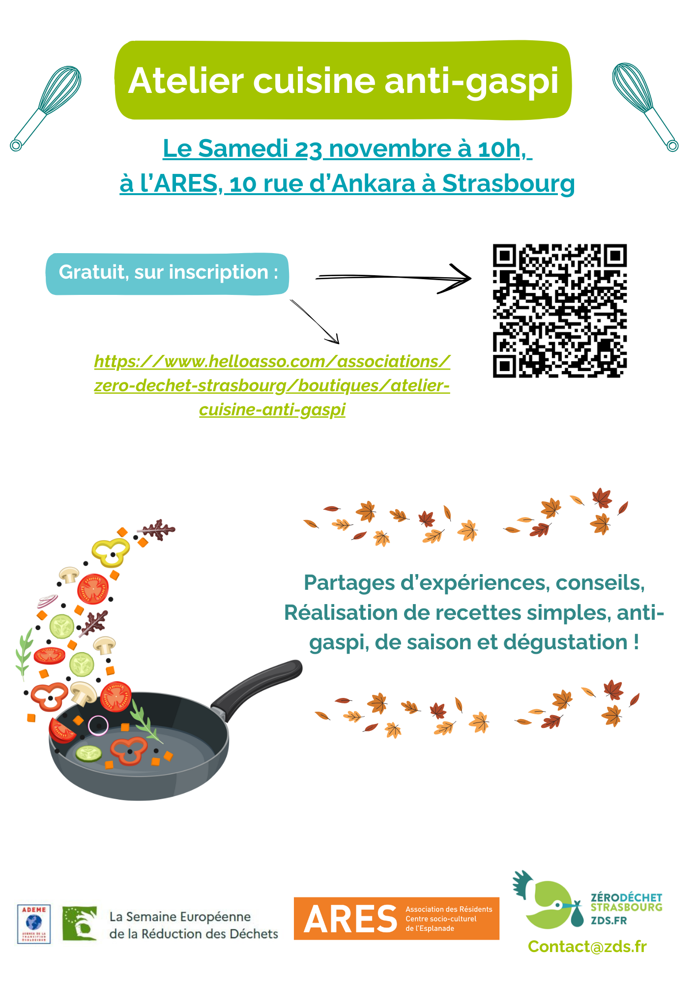 Atelier gratuit, sur inscription Atelier de cuisine anti-gaspi
