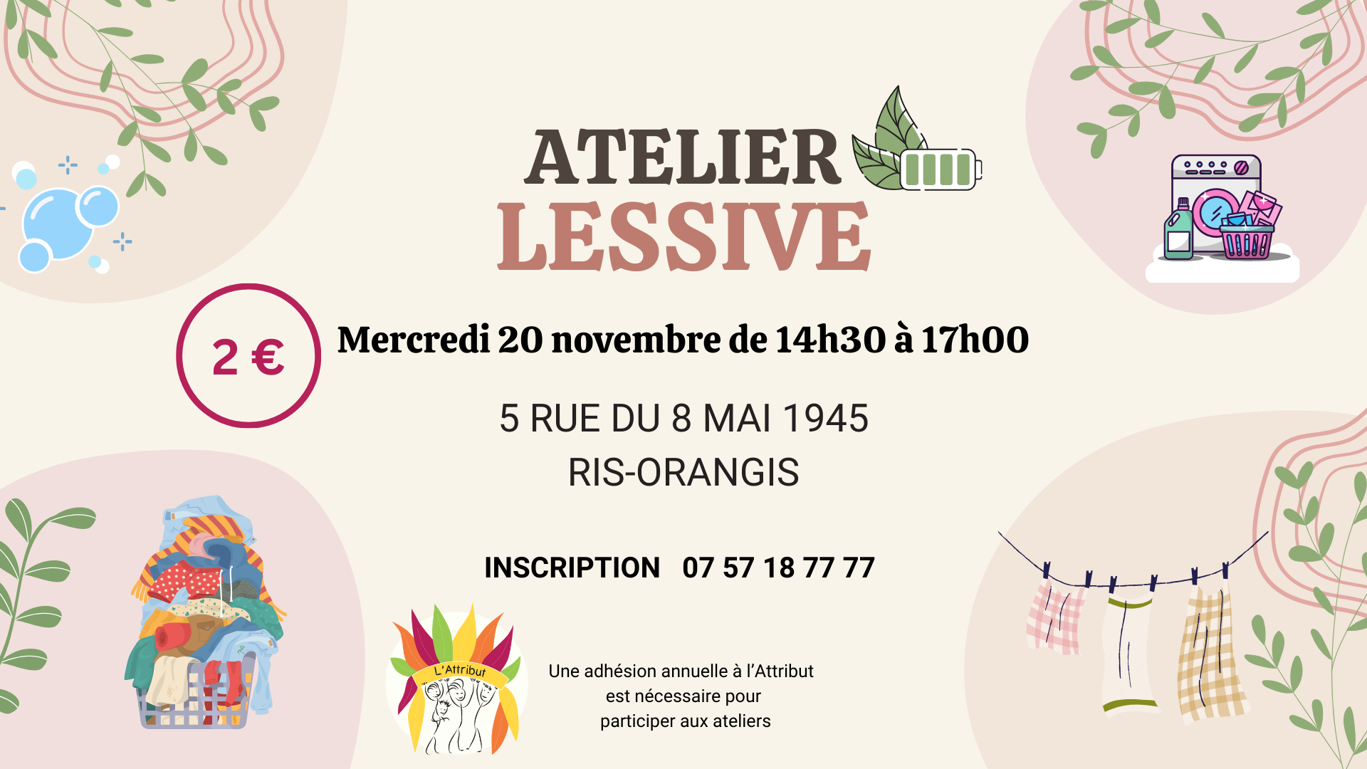 Visuel atelier fabrication de lessive - L'Attribut