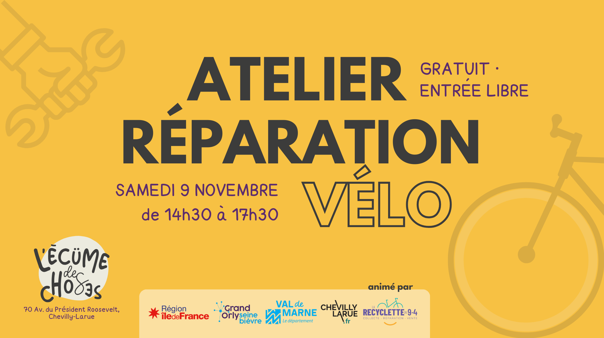 Atelier réparation vélo le 09/10/2024 Atelier réparation vélo