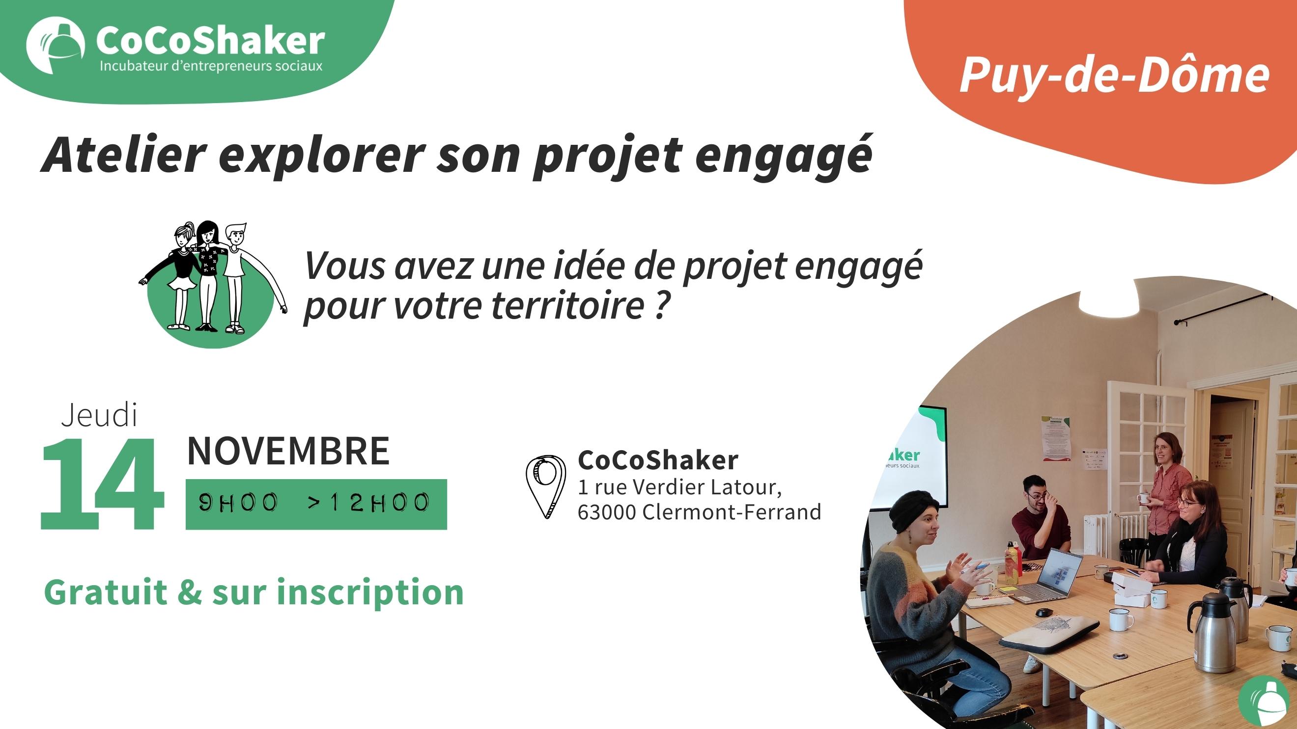 Informations atelier « Explorer son projet engagé » dans le 63