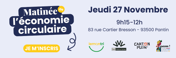Portes ouvertes recyclage – Carton Plein, Lemon Tri, Les Valoristes Jeudi 27 novembre, de 9h à 12h, portes ouvertes du recyclage avec Carton Plein, Lemon Tri et Les Valoristes. Visites et ateliers bois, carton, fresque de l’économie circulaire et zéro déchet pour découvrir comment nos déchets deviennent ressources et emplois solidaires. Informations pratiques : dans les locaux de Carton Plein, Lemon Tri et Les Valoristes à Pantin.