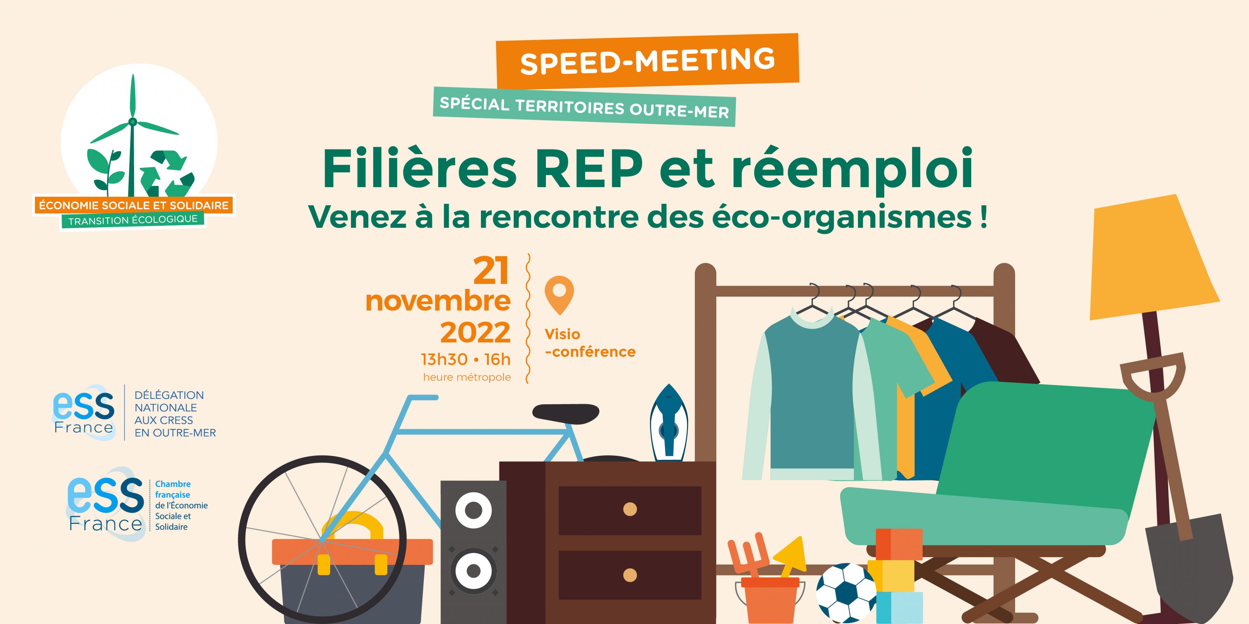 Venez à la rencontre des éco-organismes ! Speed-meeting "filières REP & réemploi"