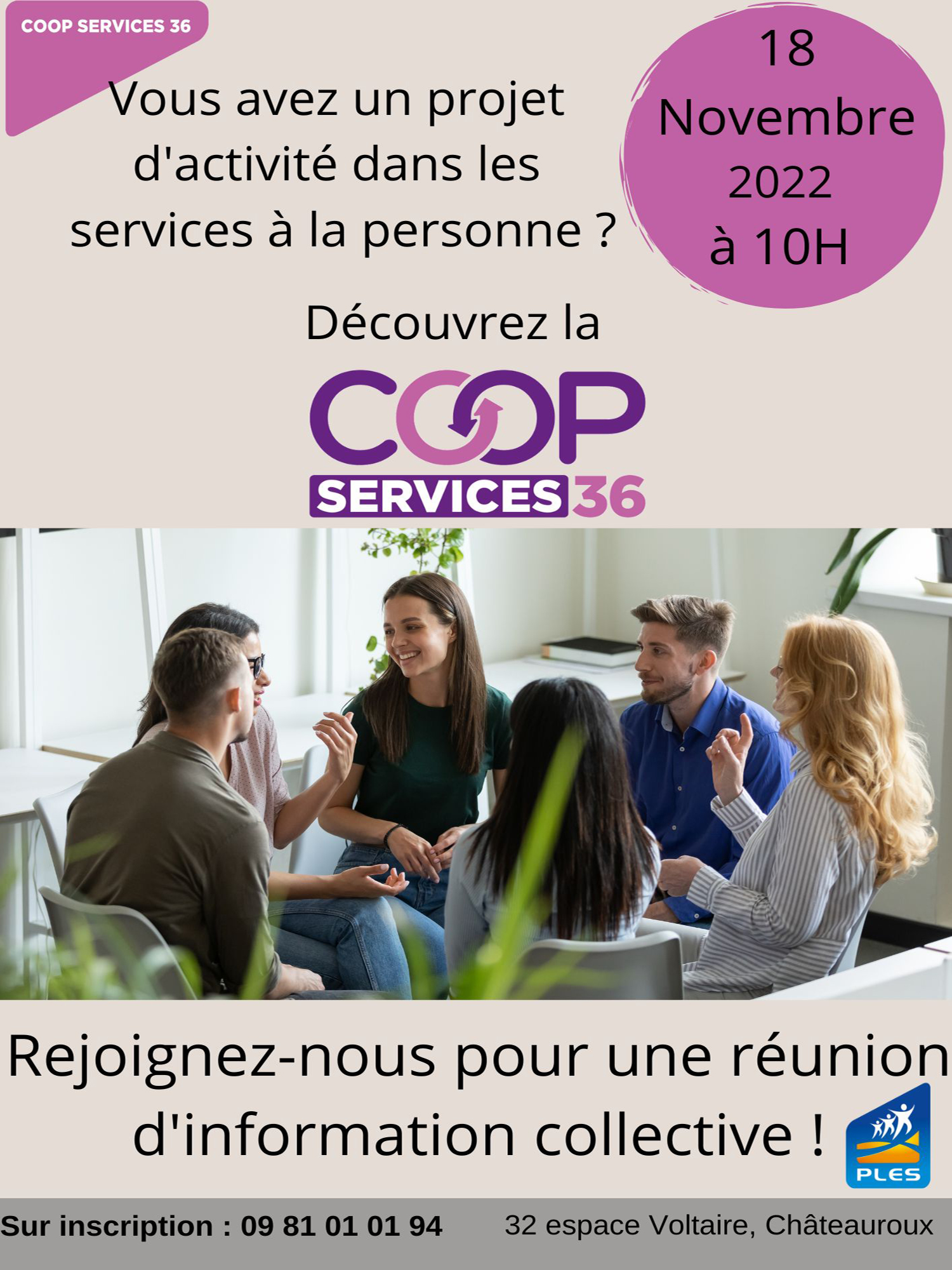 Découvrez la Coop Services 36 : inscrivez-vous 09 81 01 01 94